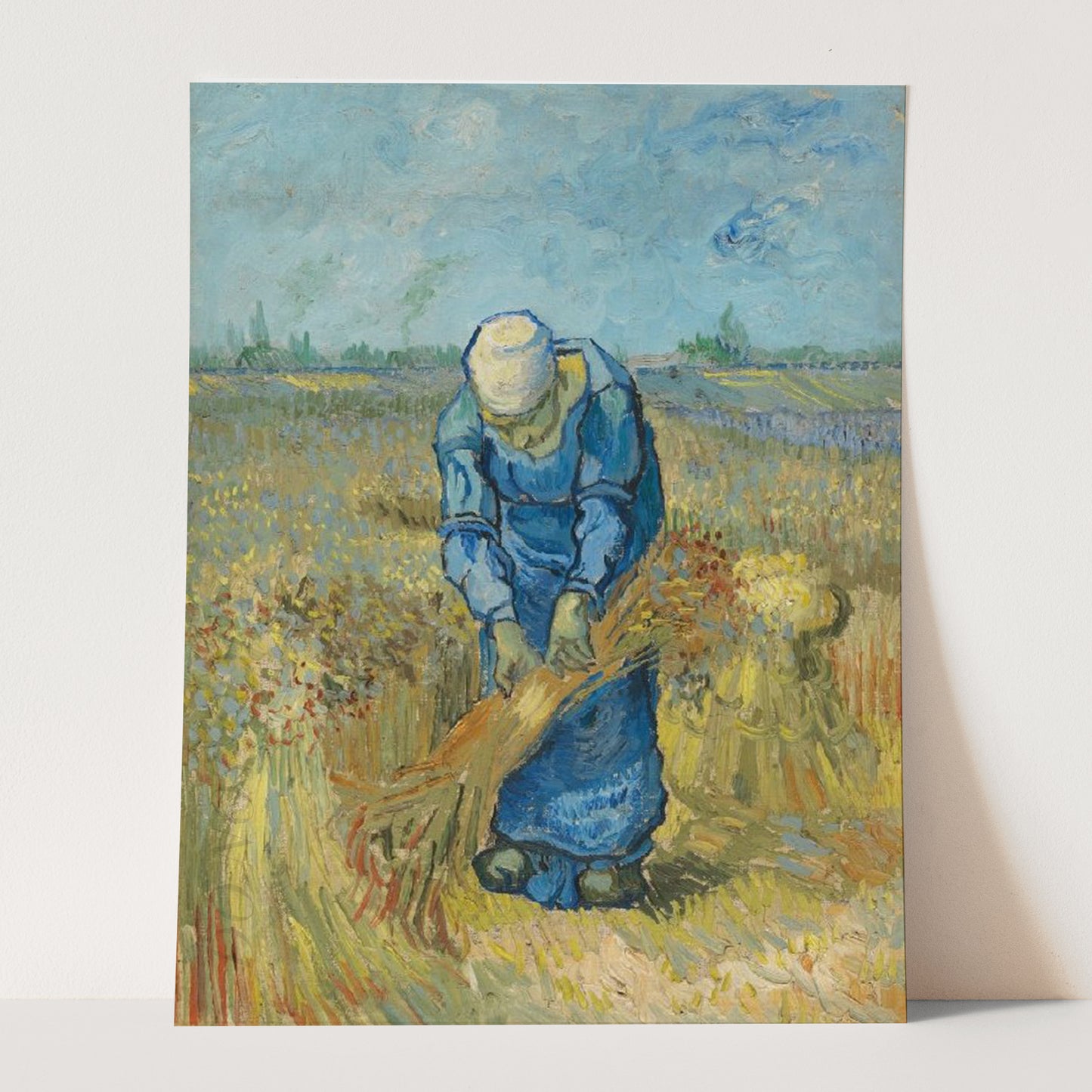 Peasant Woman Binding Sheaves (1889) by Van Gogh