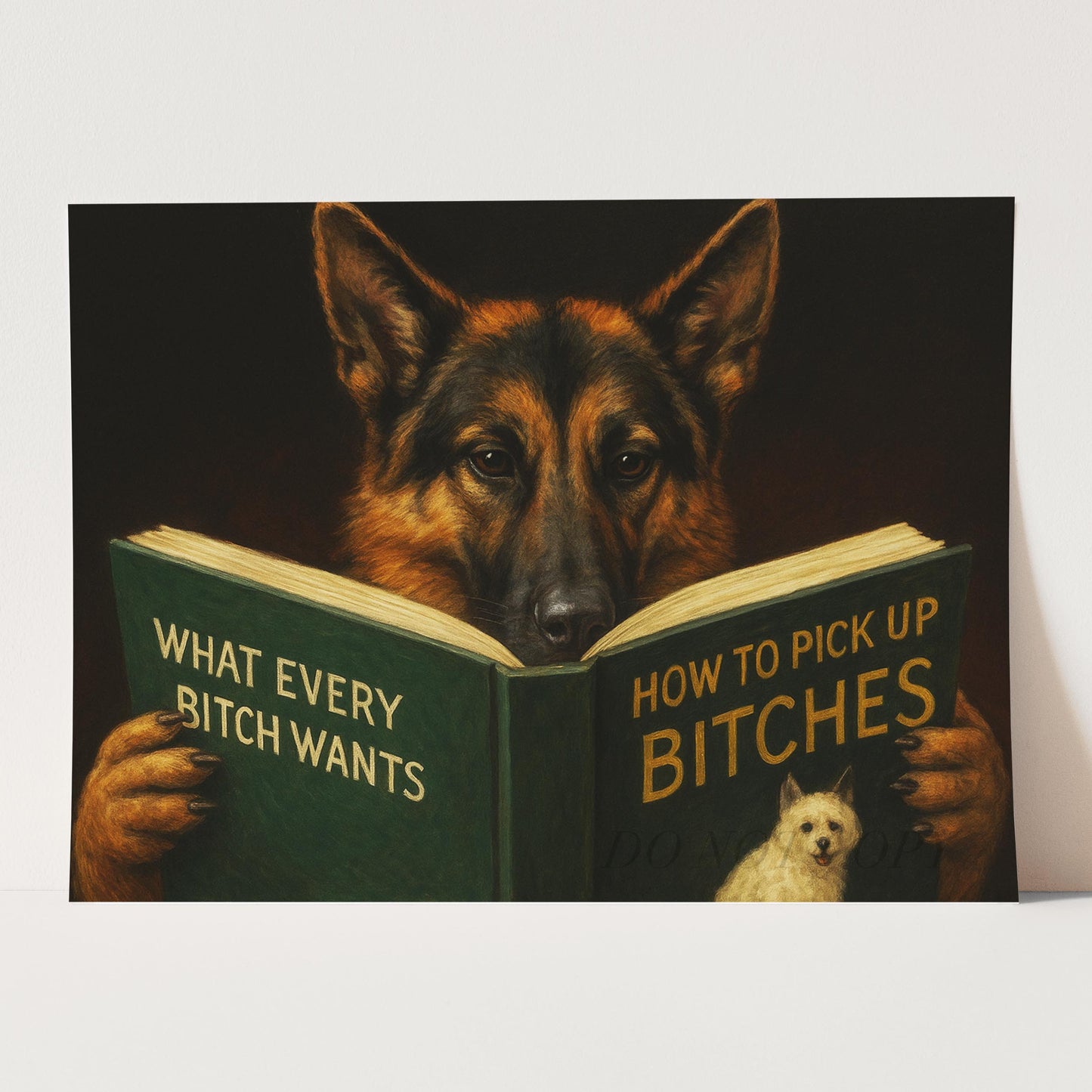 German Shepherd Dog Reading Dating Book
