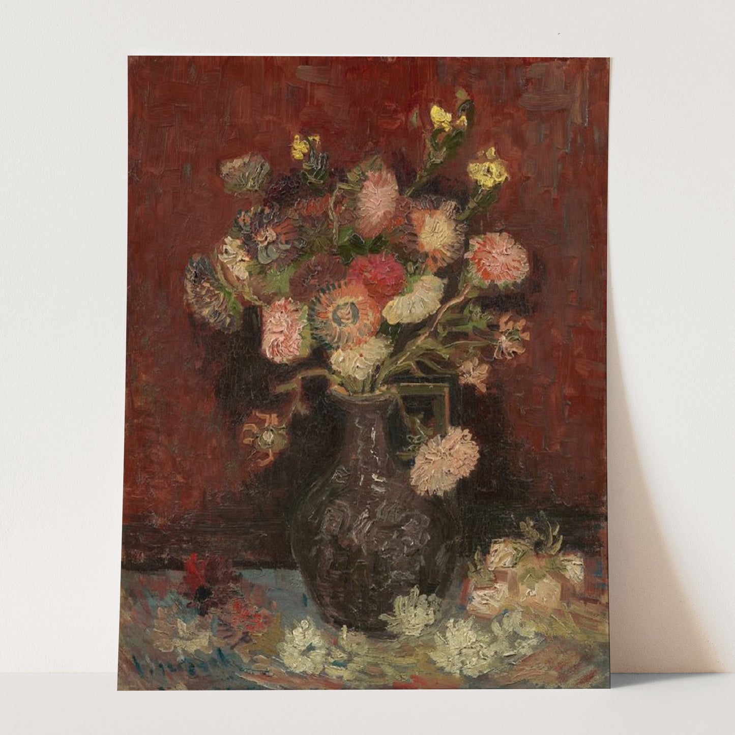 Vase with Chinese Asters and Gladioli (1886) by Van Gogh