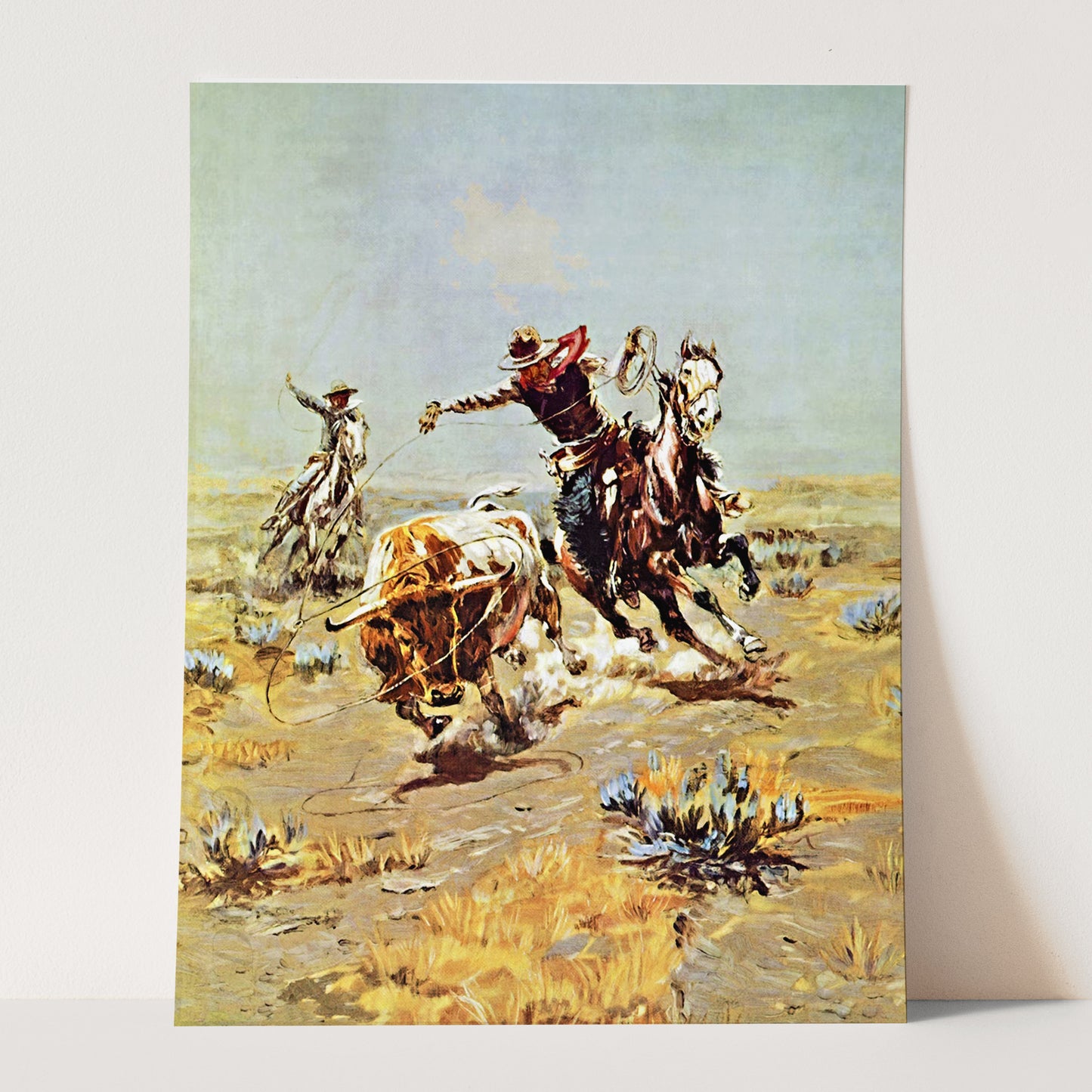 Cowboy Roping a Steer by Charles Marion Russell