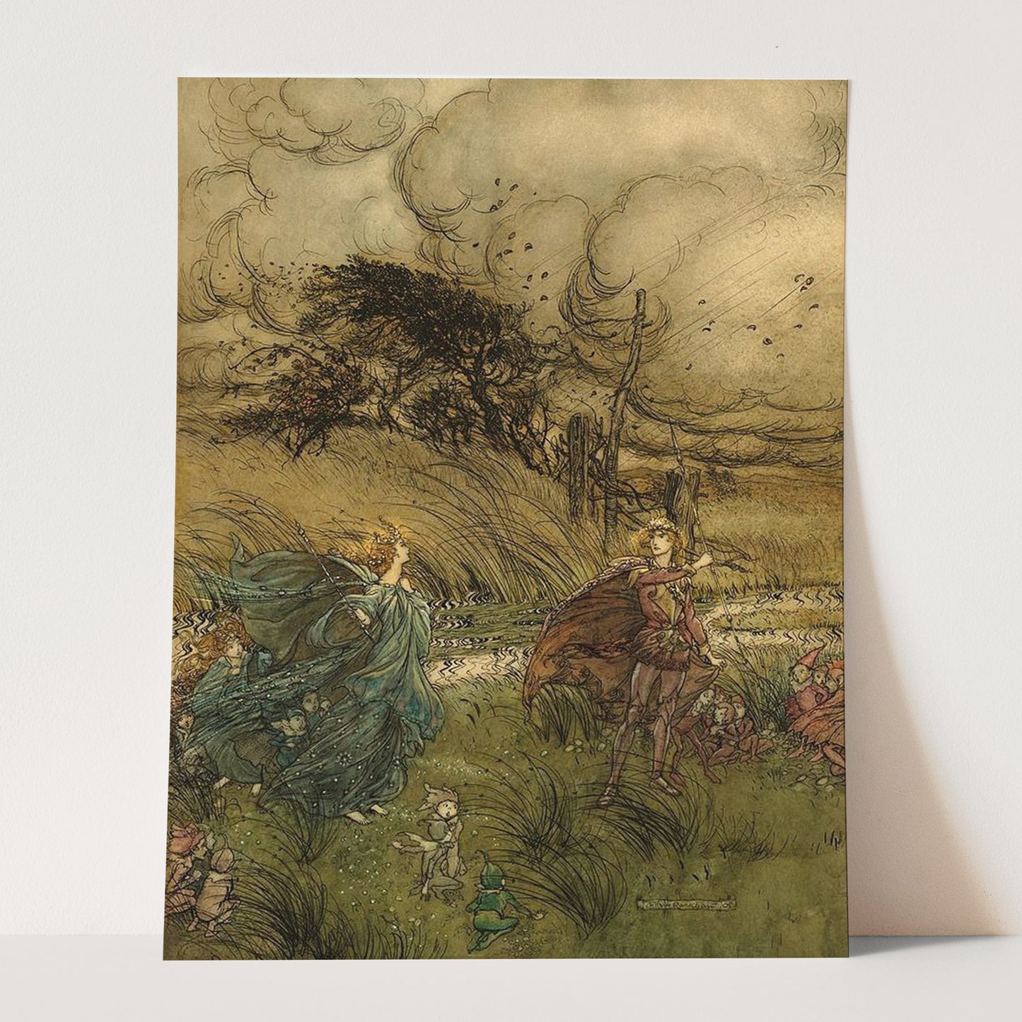 A Midsummer Night's Dream Scene (1908) by Arthur Rackham