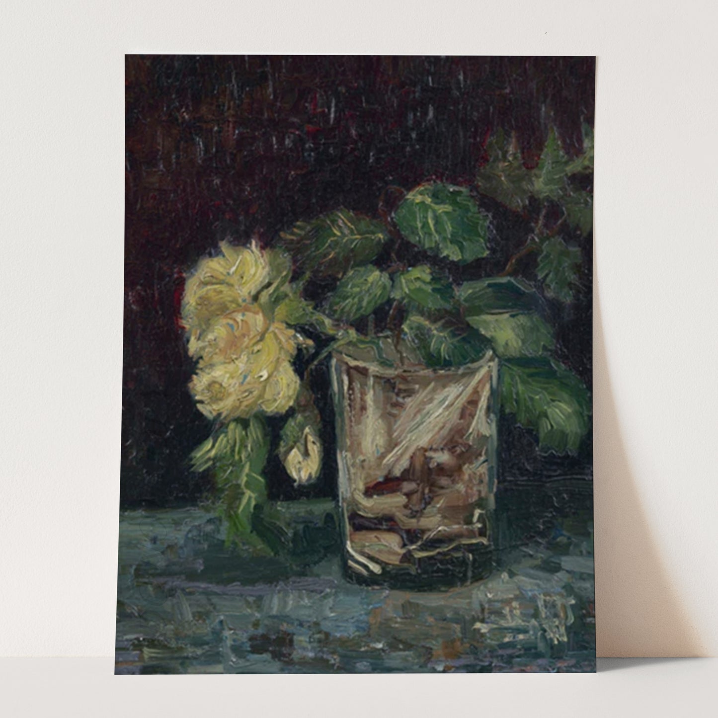 Glass with Yellow Roses (1886) by Van Gogh