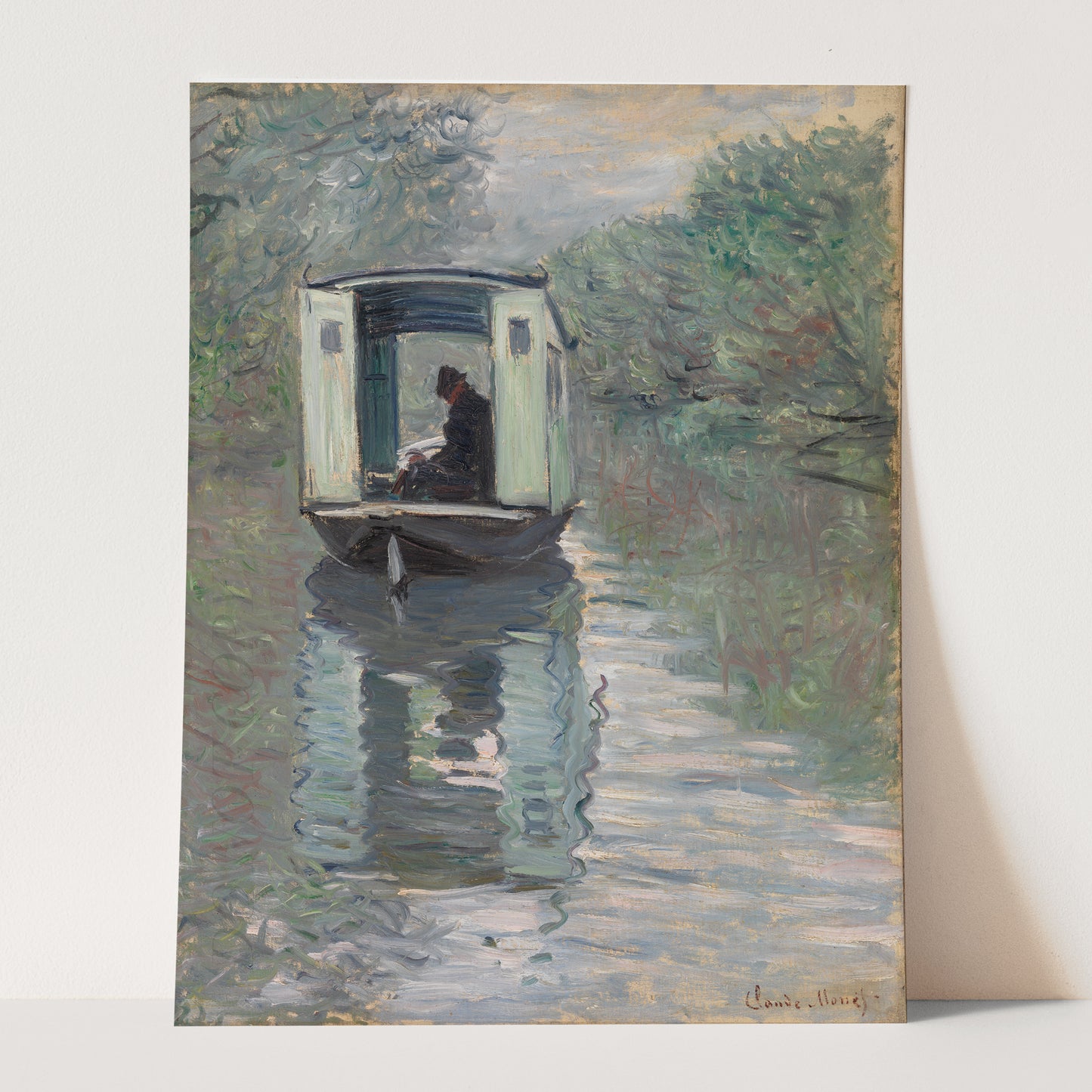 The Studio Boat (Le Bateau-atelier 1876) by Claude Monet