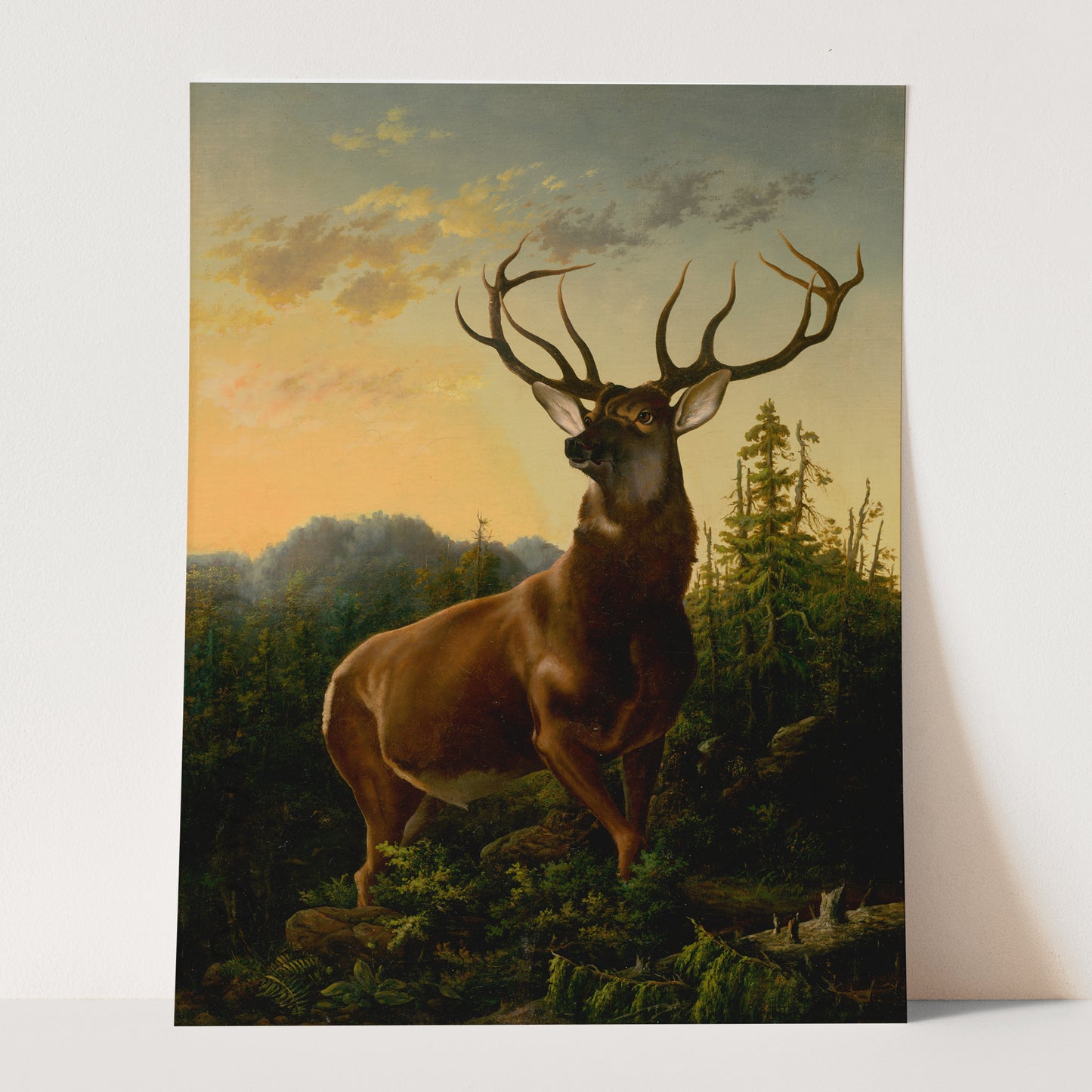 Deer in Forest by Alexander Brodszky