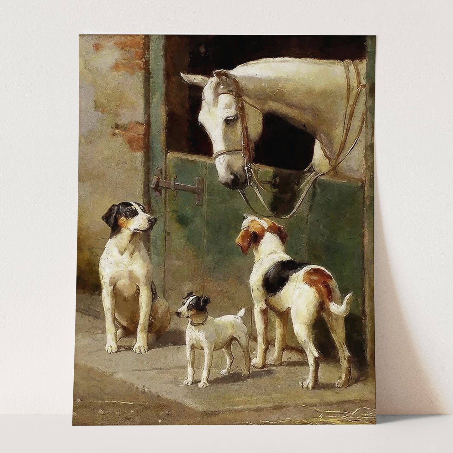 Dogs and Horse at Stable