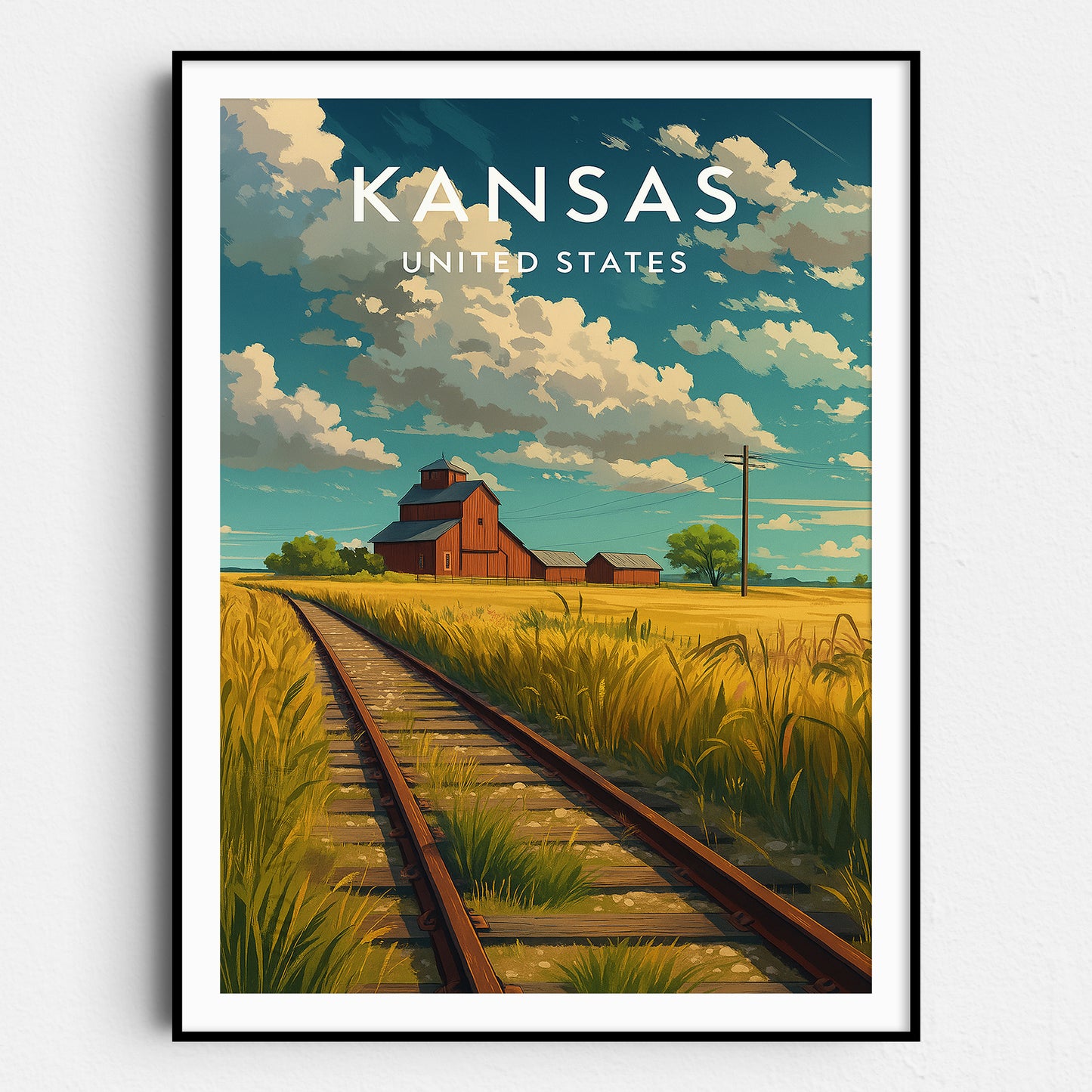 Kansas Vintage Travel Poster