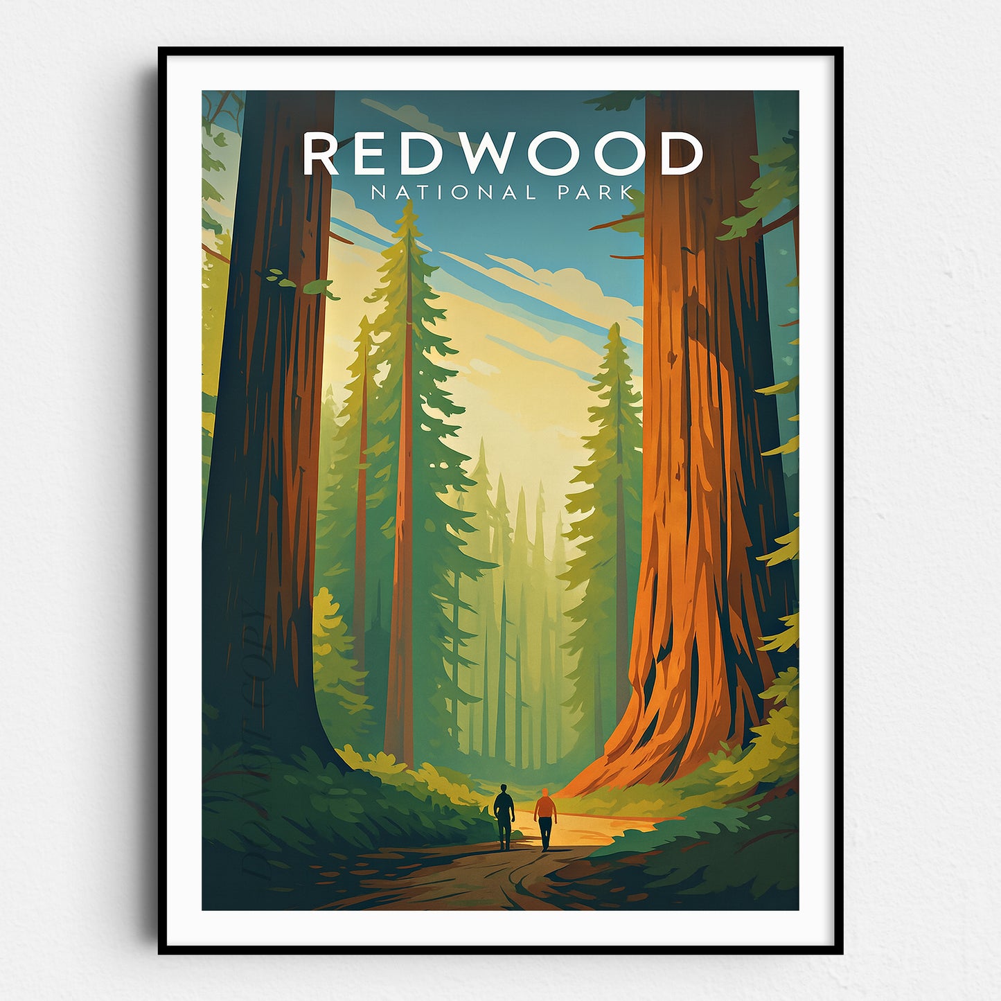 Redwood National Park Vintage Travel Poster