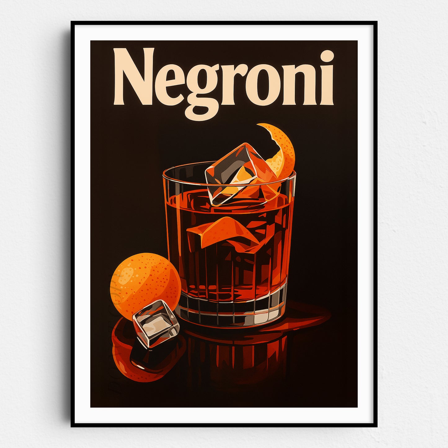 Negroni Vintage Drinks Poster