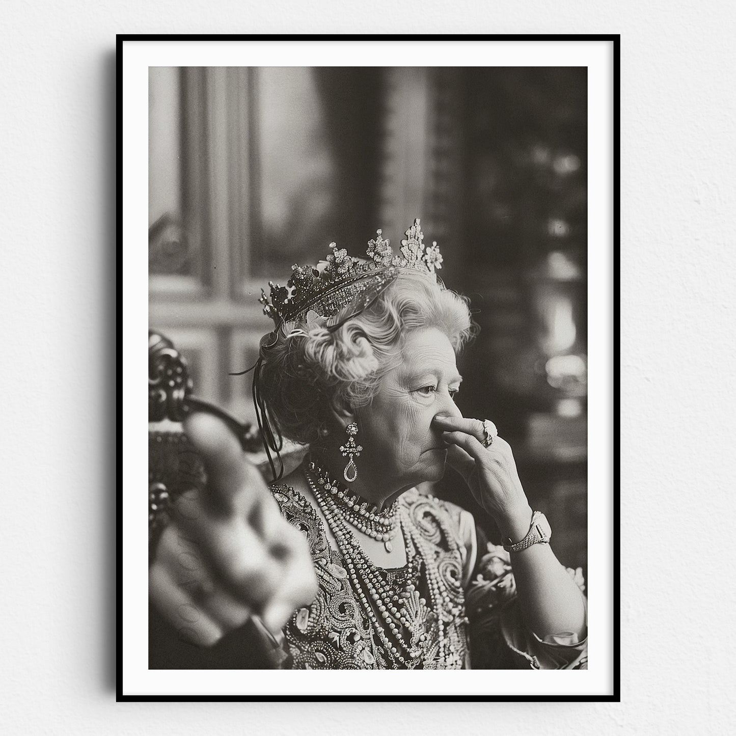 Queen Elizabeth of England Plugging Her Nose