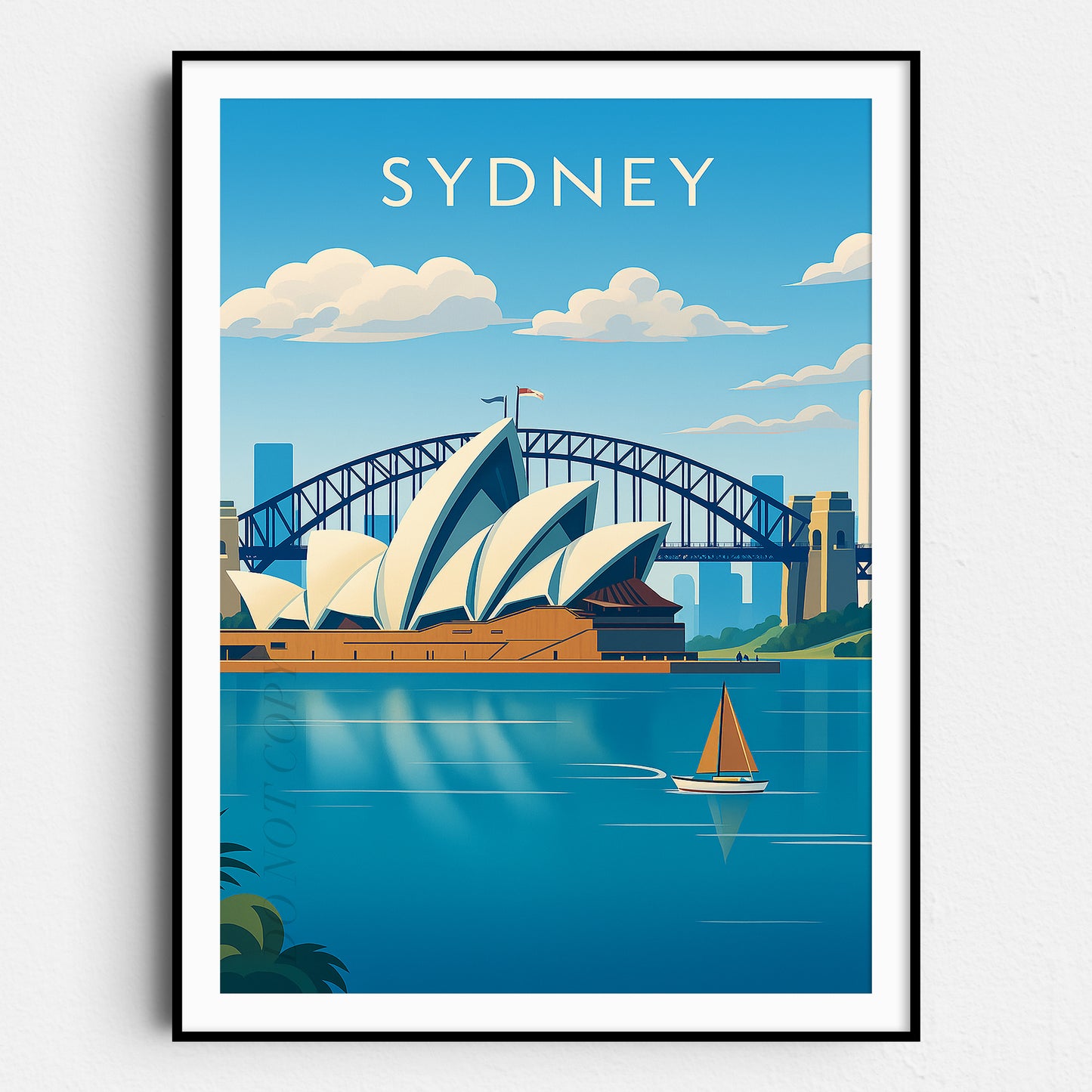 Sydney Australia Vintage Travel Poster