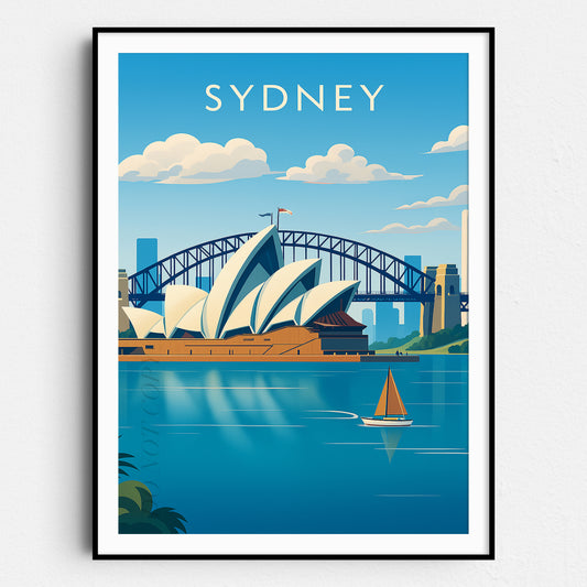 Sydney Australia Vintage Travel Poster