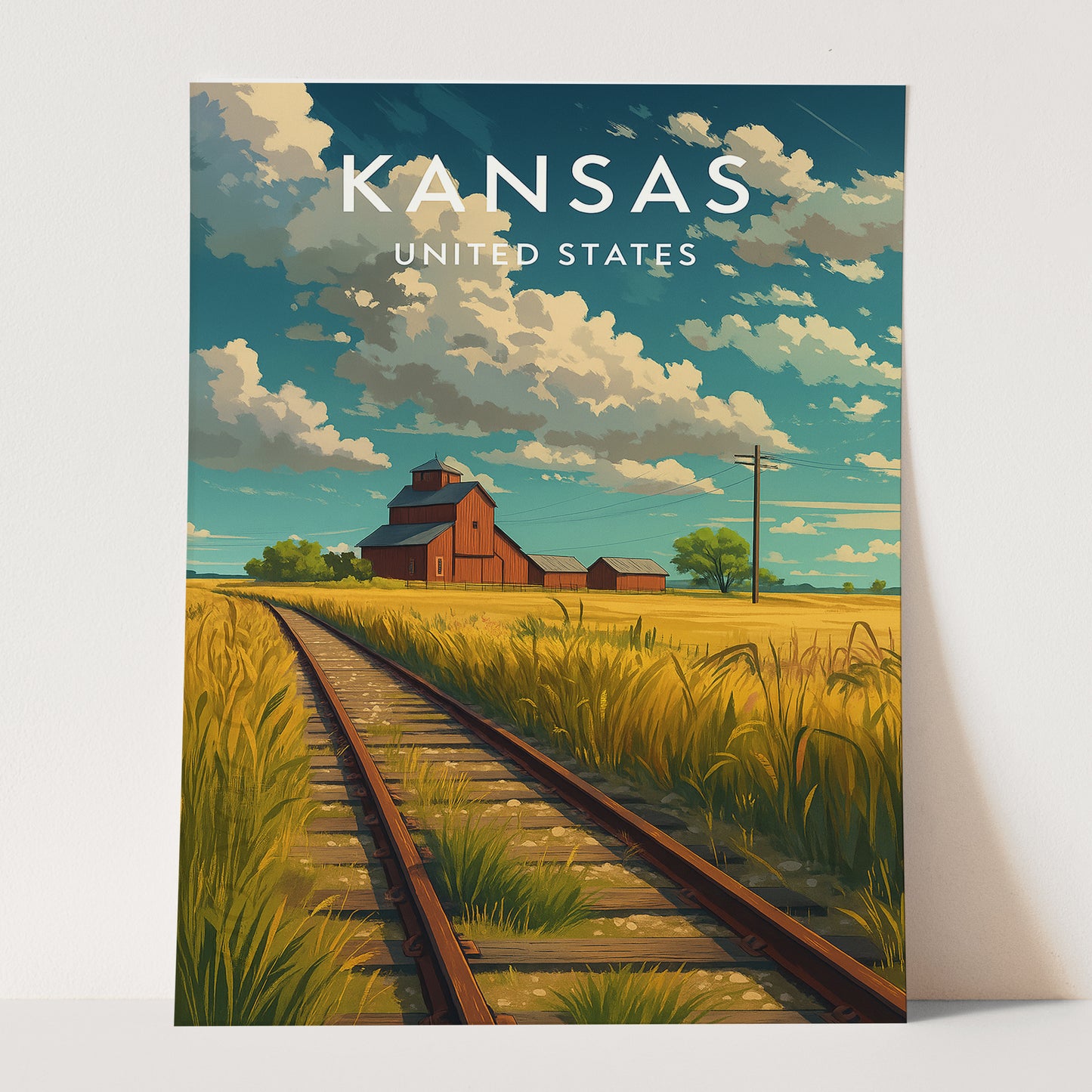 Kansas Vintage Travel Poster