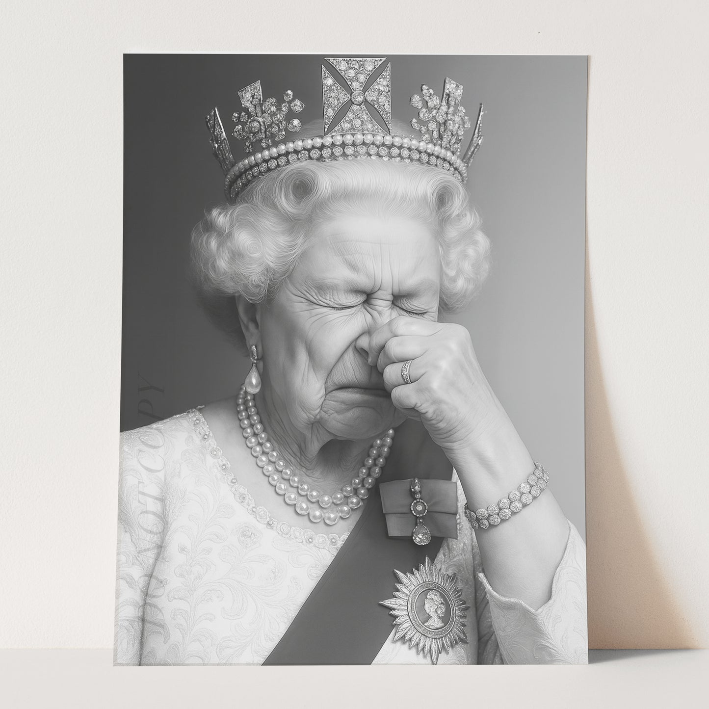 Queen Elizabeth Plugging Her Nose