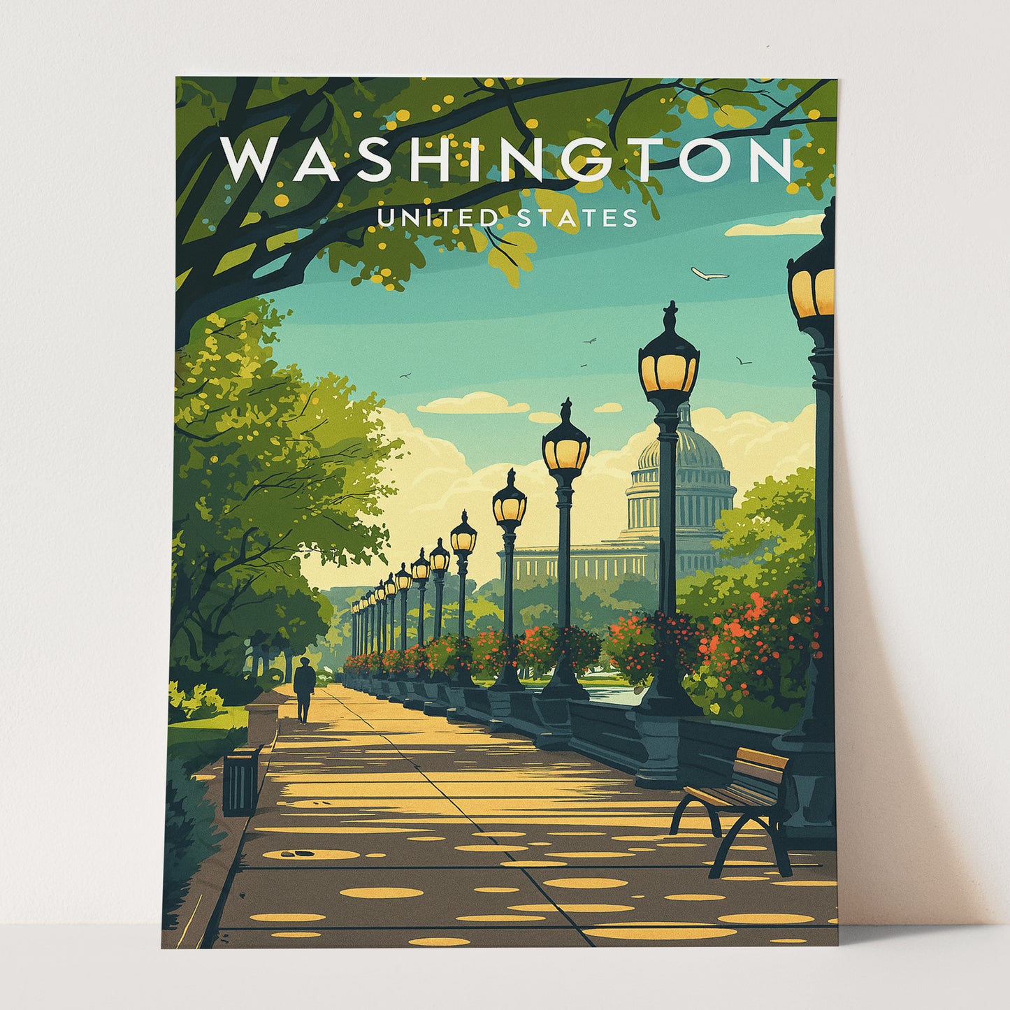 Washington DC Vintage Travel Poster