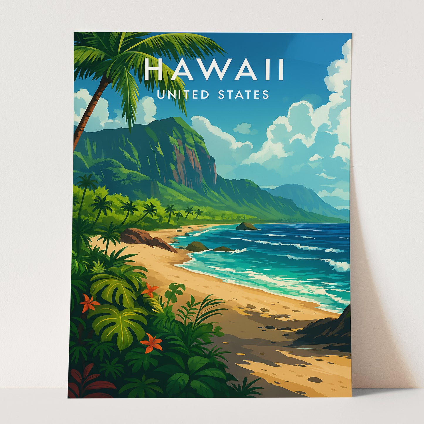 Hawaii Vintage Travel Poster