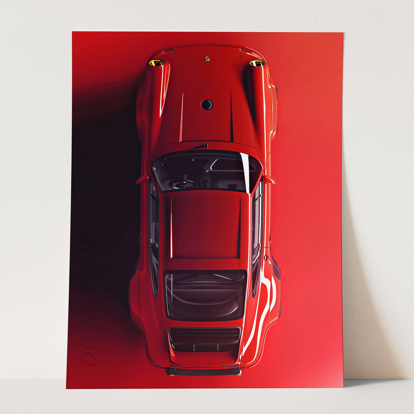 Red Porsche From Above