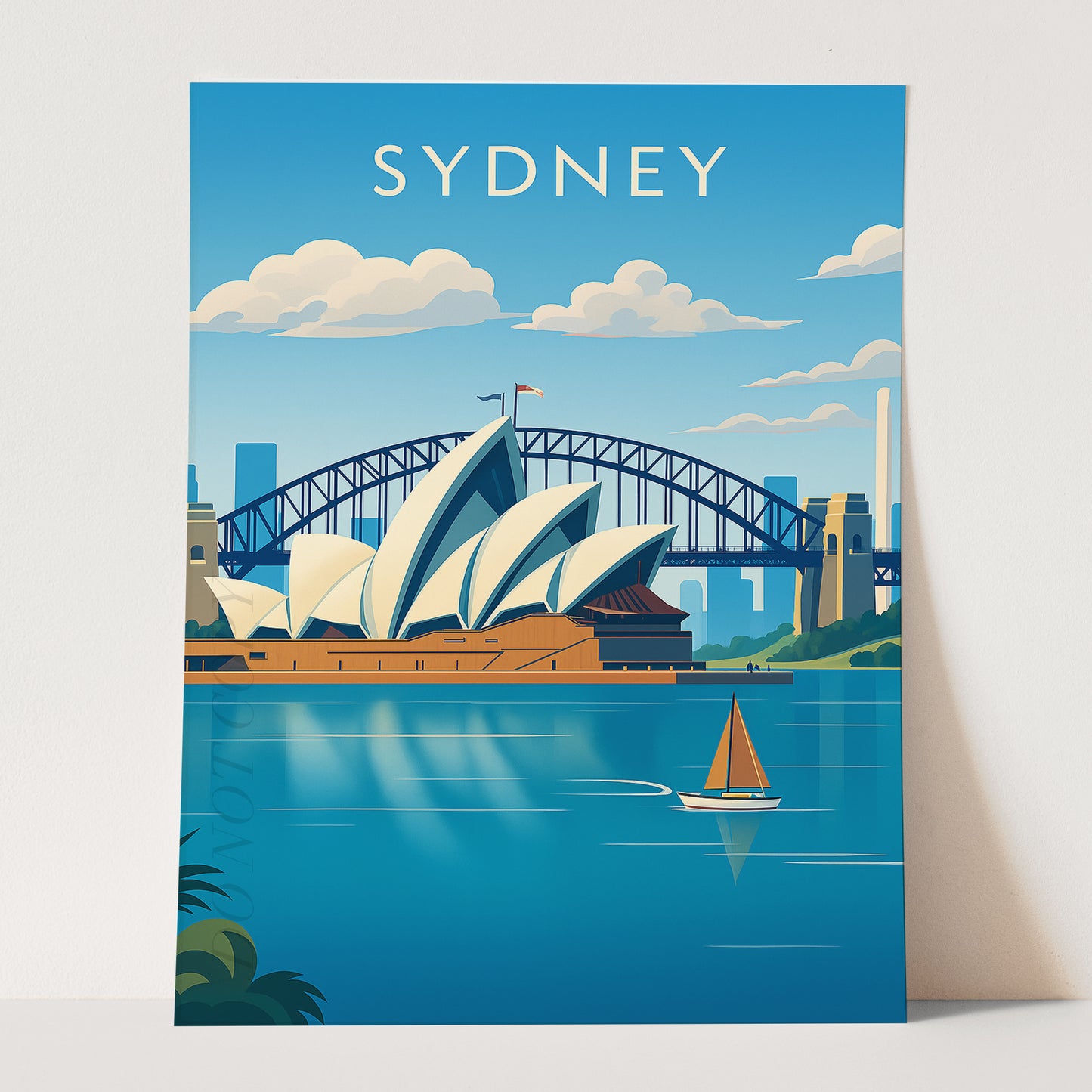 Sydney Australia Vintage Travel Poster