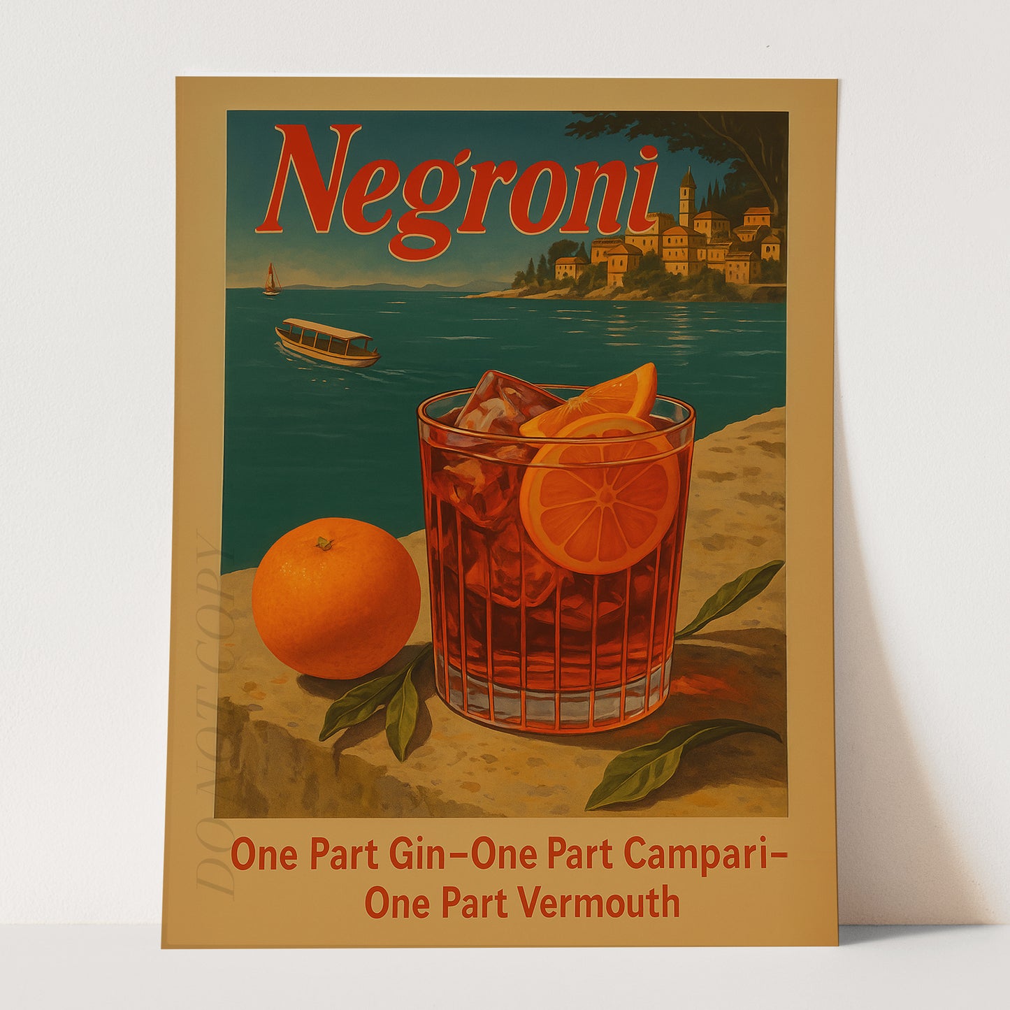 Negroni Vintage Drinking Poster
