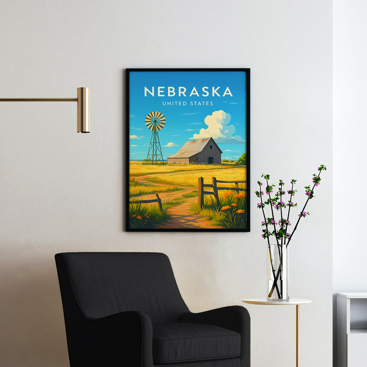 Nebraska Vintage Travel Poster