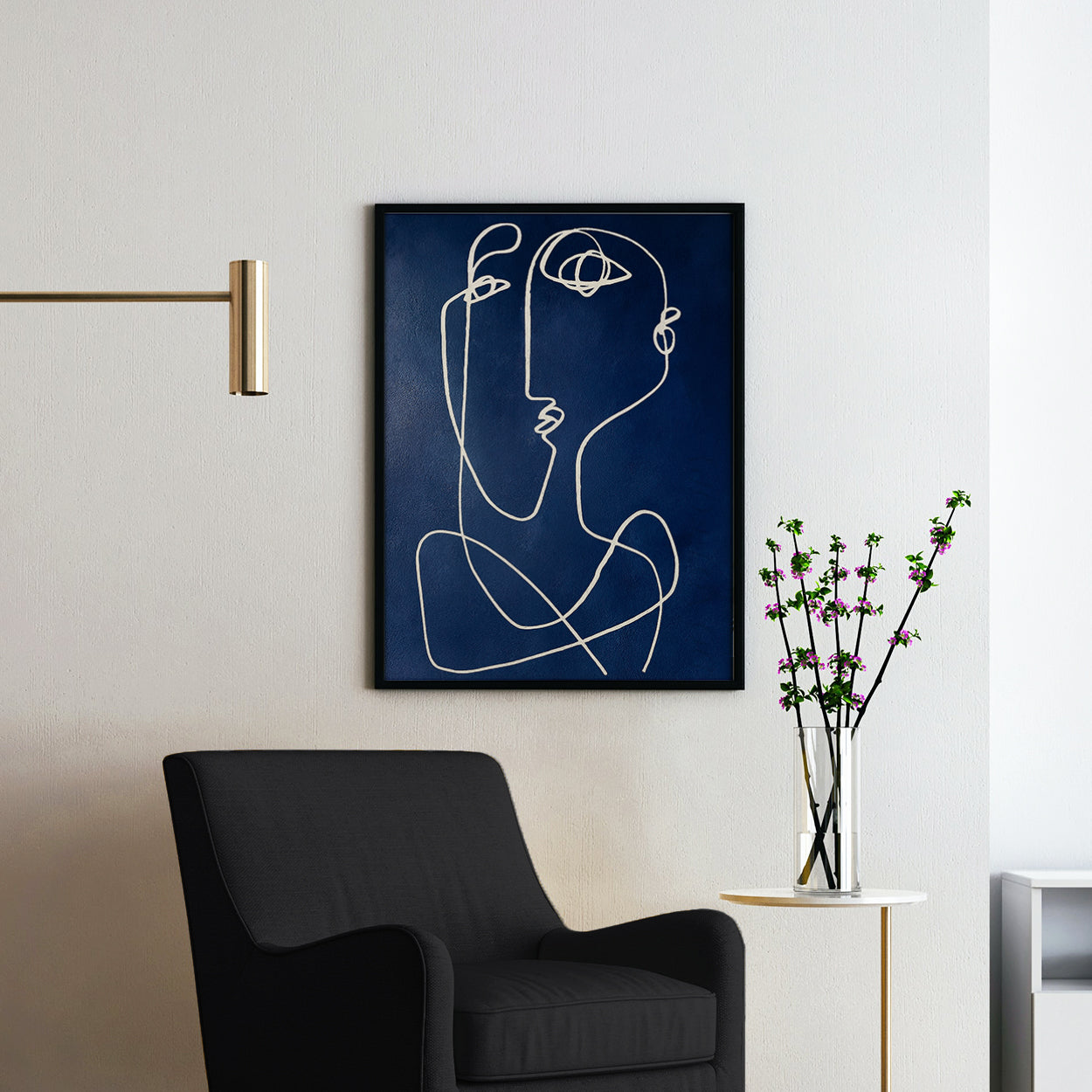 Woman Picasso Style Line Art