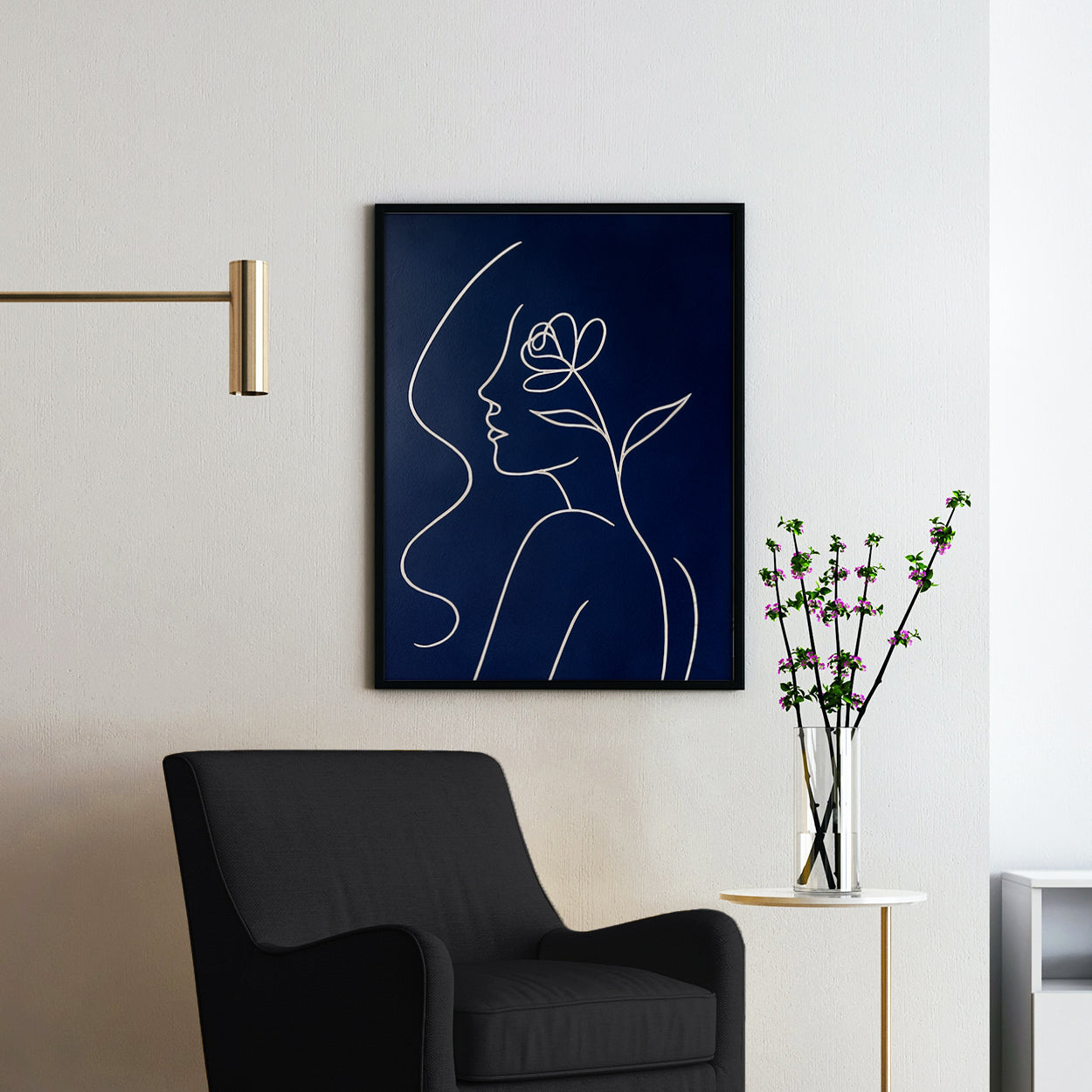 Face of a Woman - Picasso Style Line Art