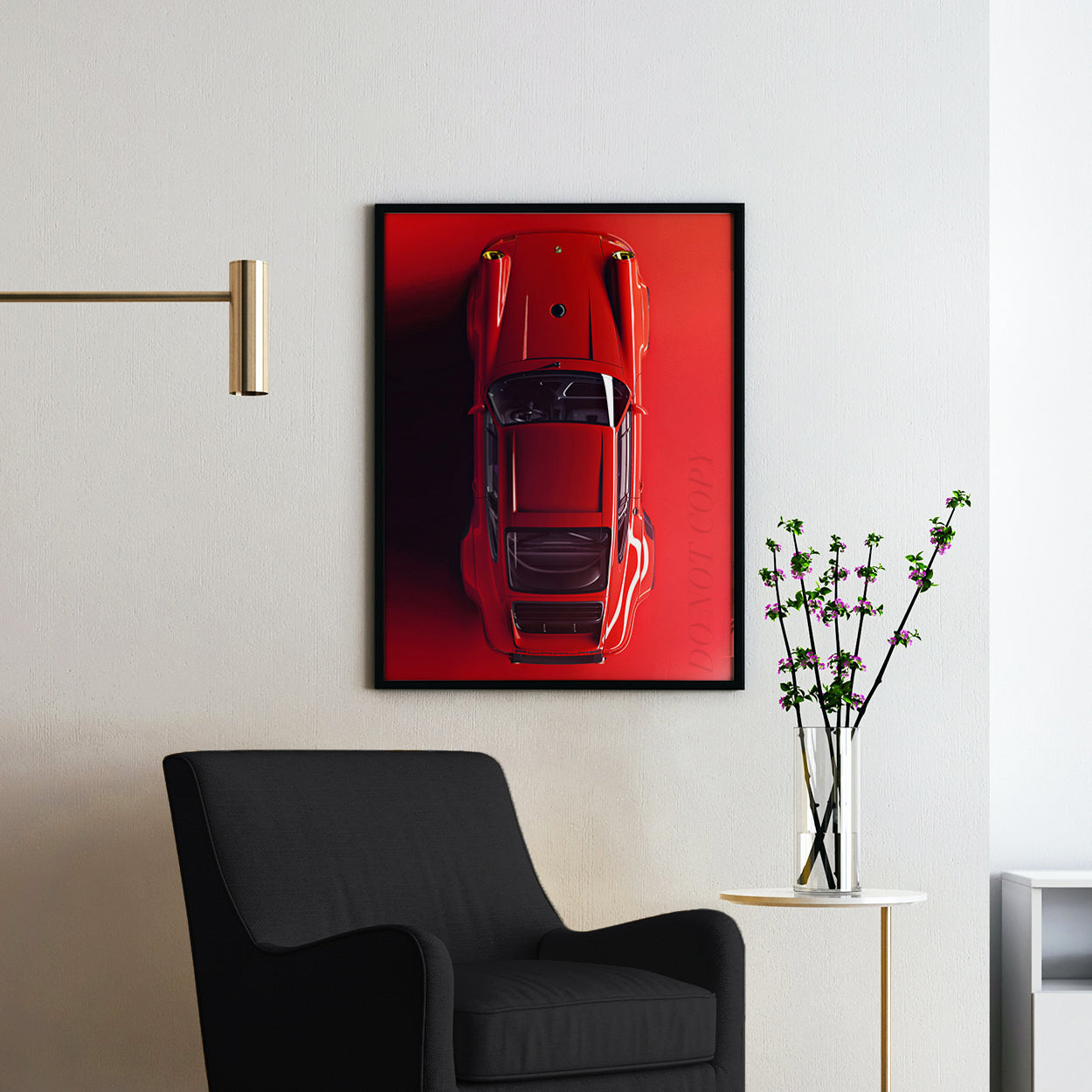 Red Porsche From Above