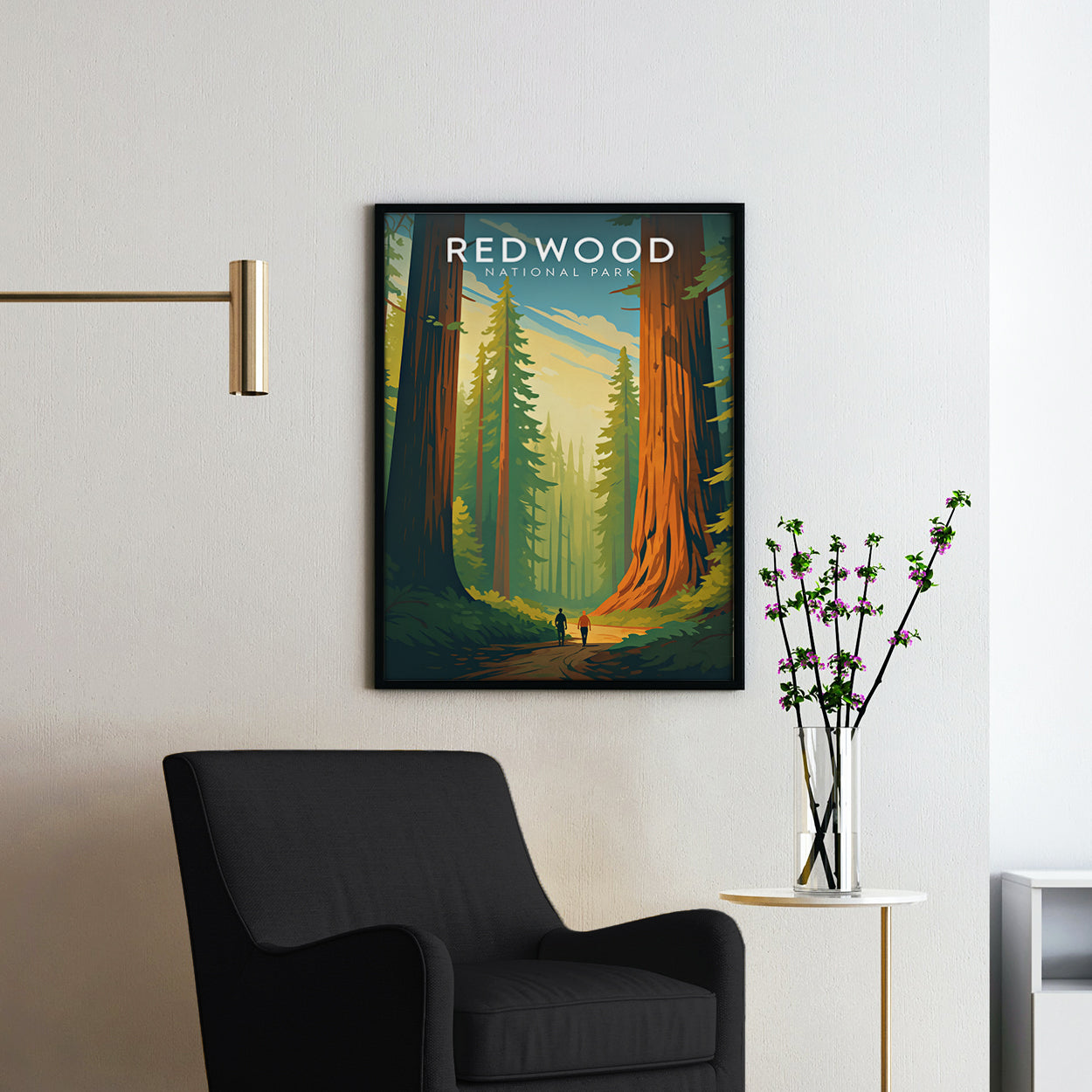 Redwood National Park Vintage Travel Poster
