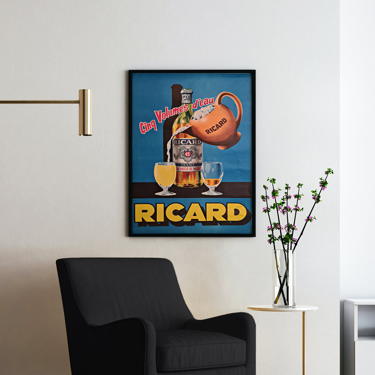 Ricard Cinq Volumes D'eau Vintage Advertising Poster