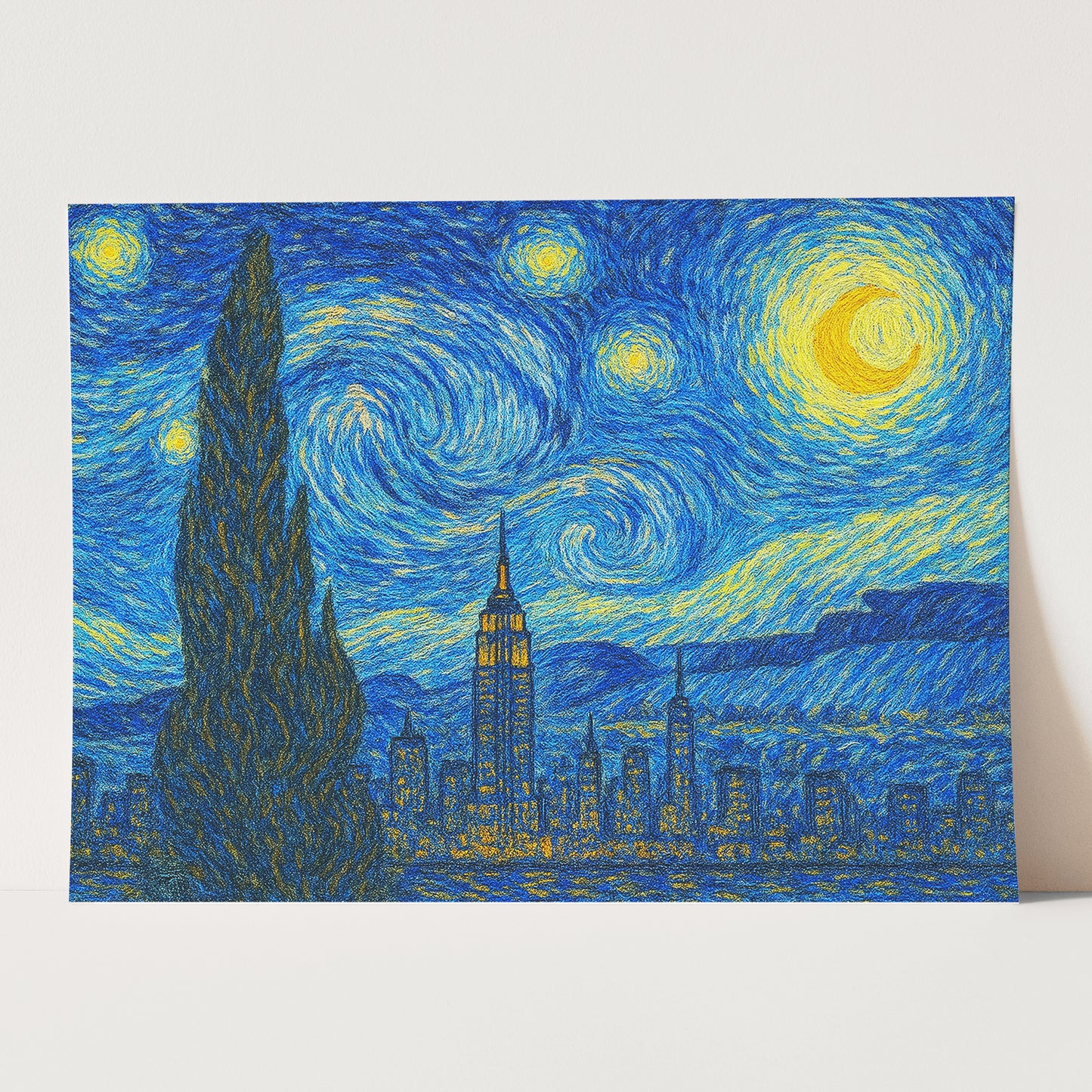 New York Skyline Van Gogh Starry Night