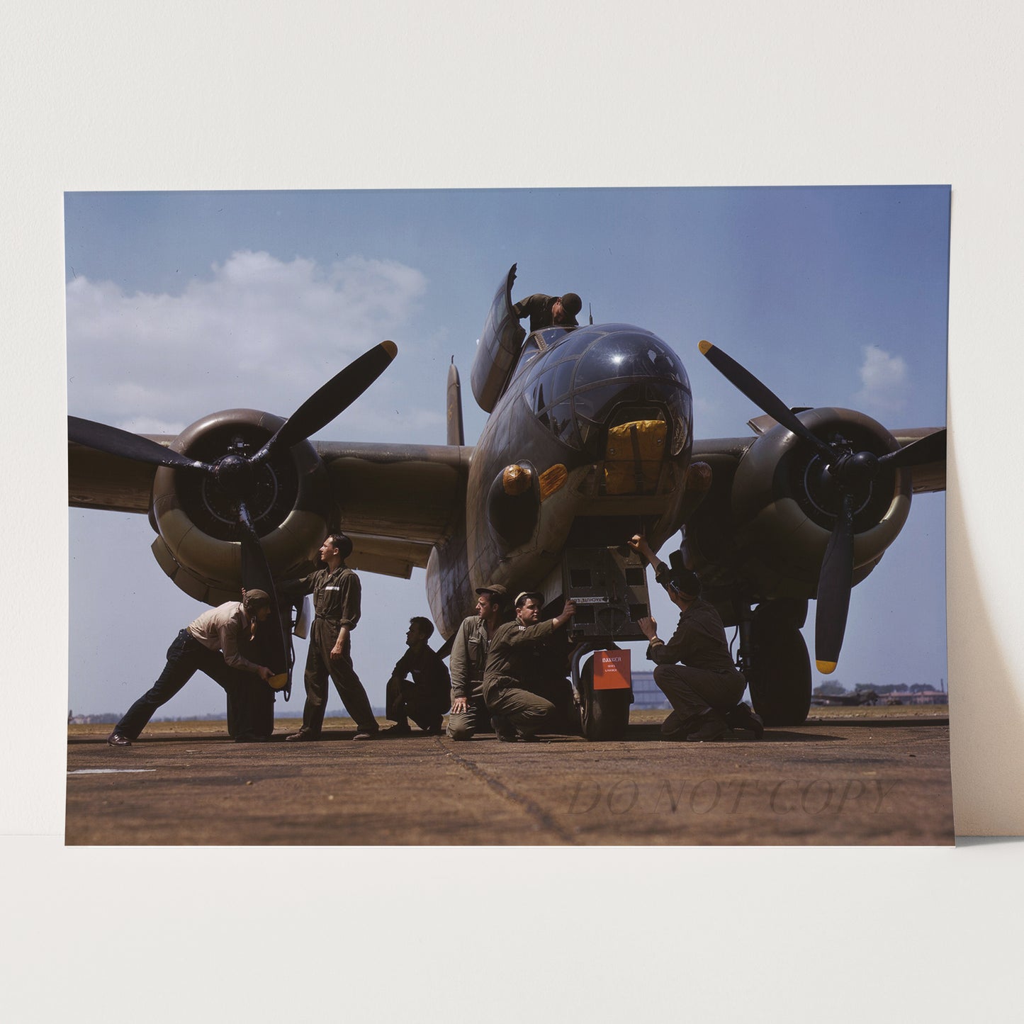 Servicing a Bomber Airplane, World War Two