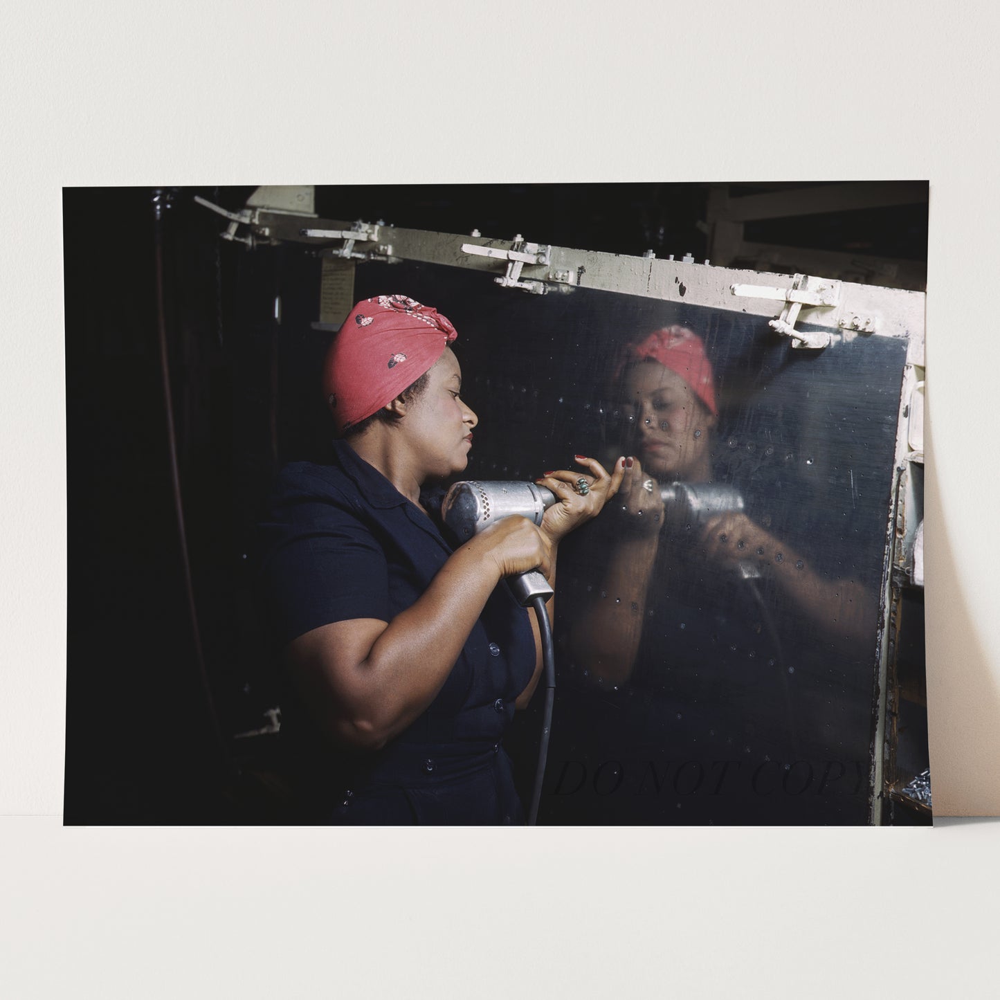 A Real-Life "Rosie the Riveter" Working On An A-31 Vengeance Dive Bomber Airplane 1943, World War Two