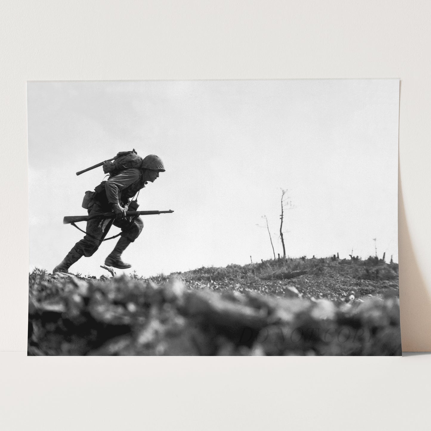 US Marine Dashes Through Valley Of Death, World War Two
