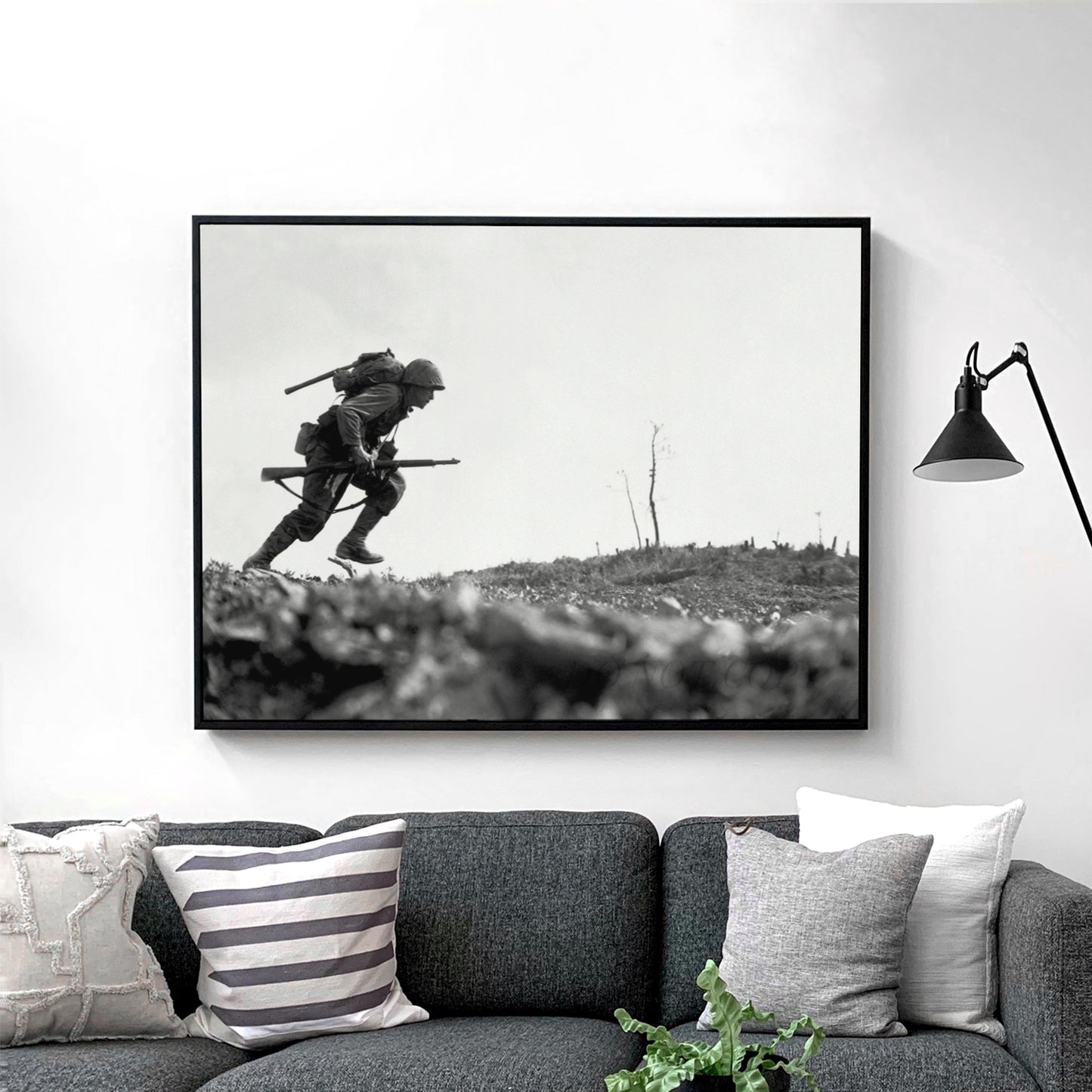 US Marine Dashes Through Valley Of Death, World War Two