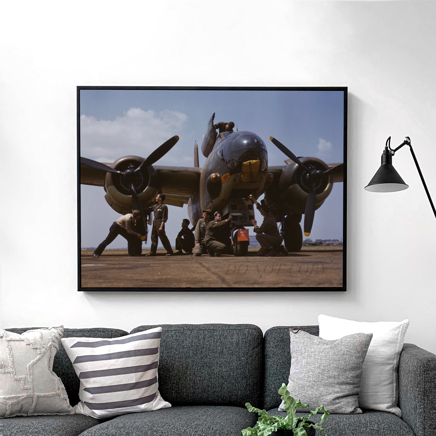 Servicing a Bomber Airplane, World War Two