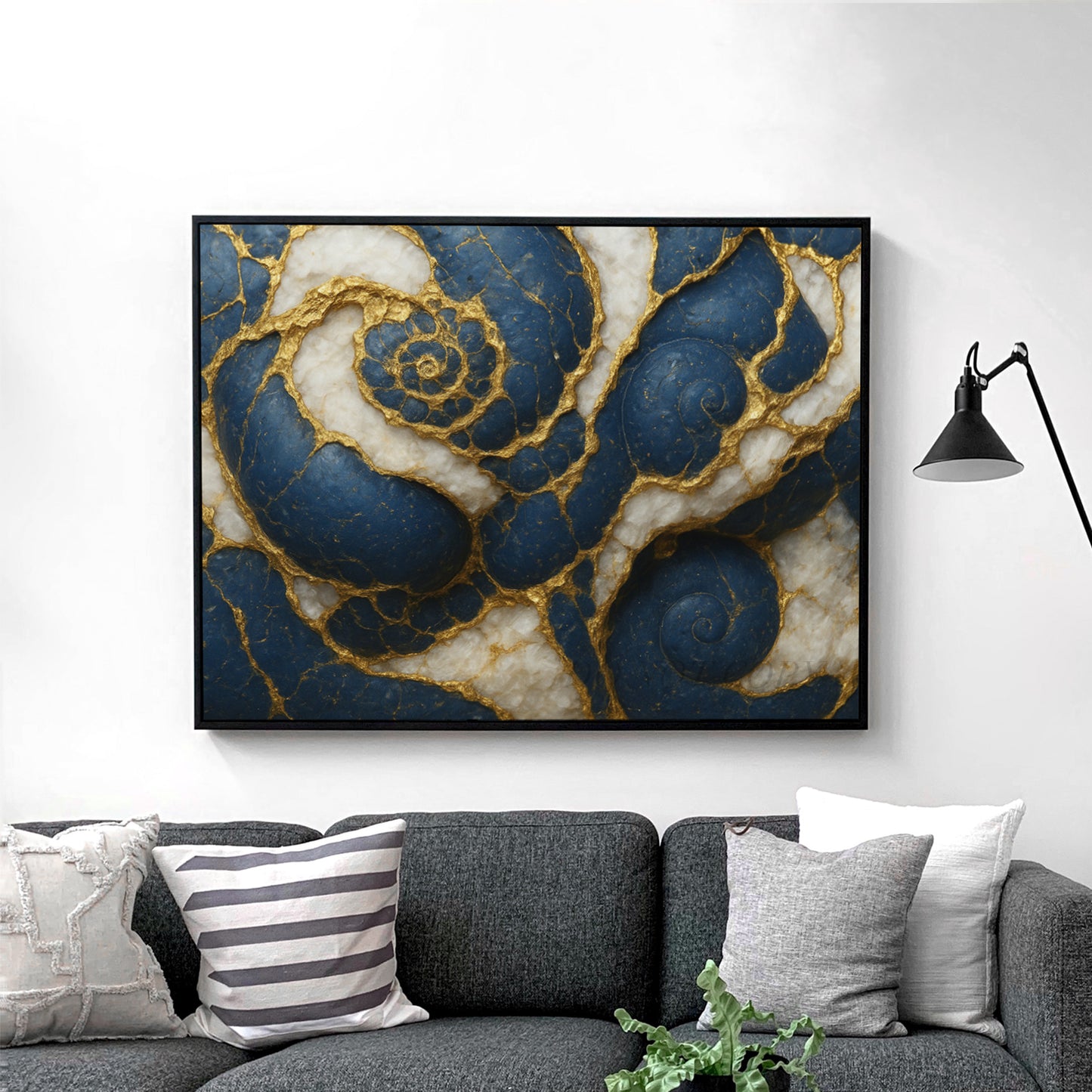 Blue And Gold Marble Swirl