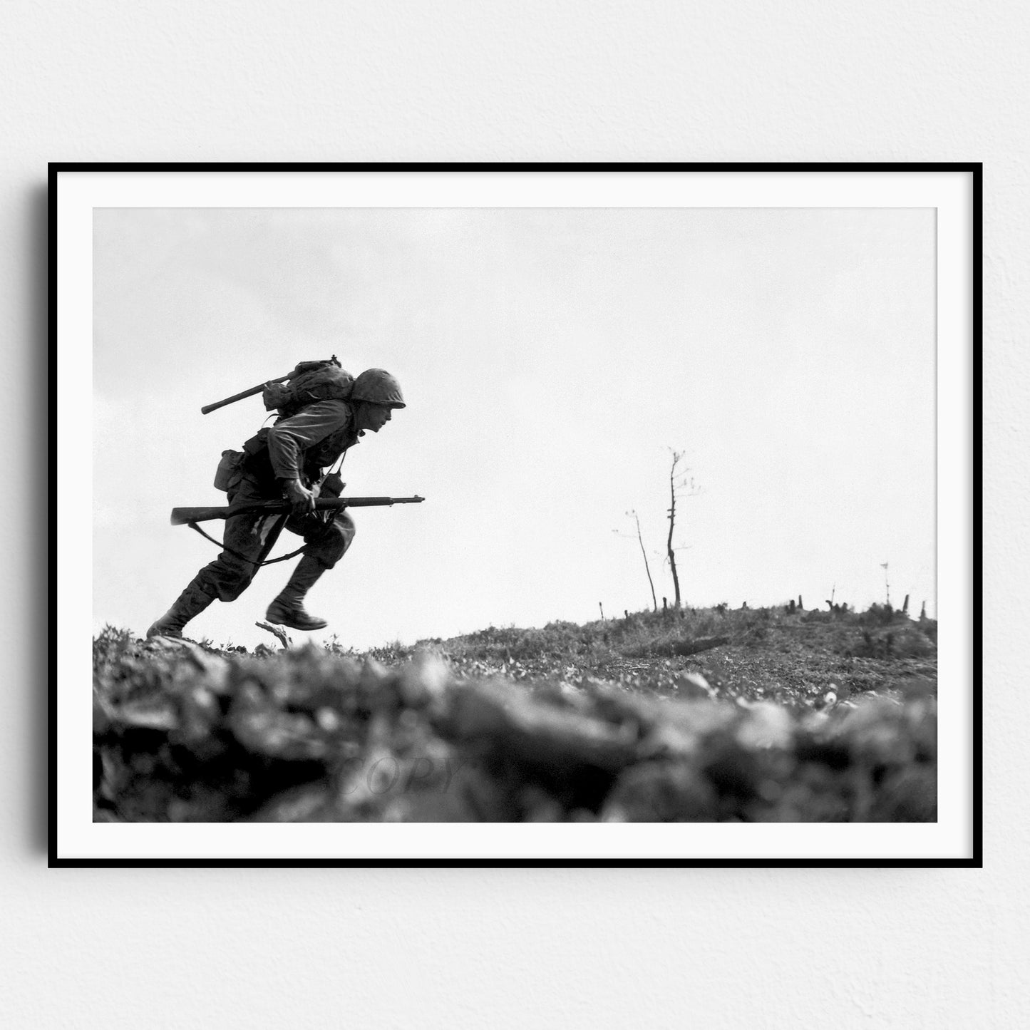 US Marine Dashes Through Valley Of Death, World War Two