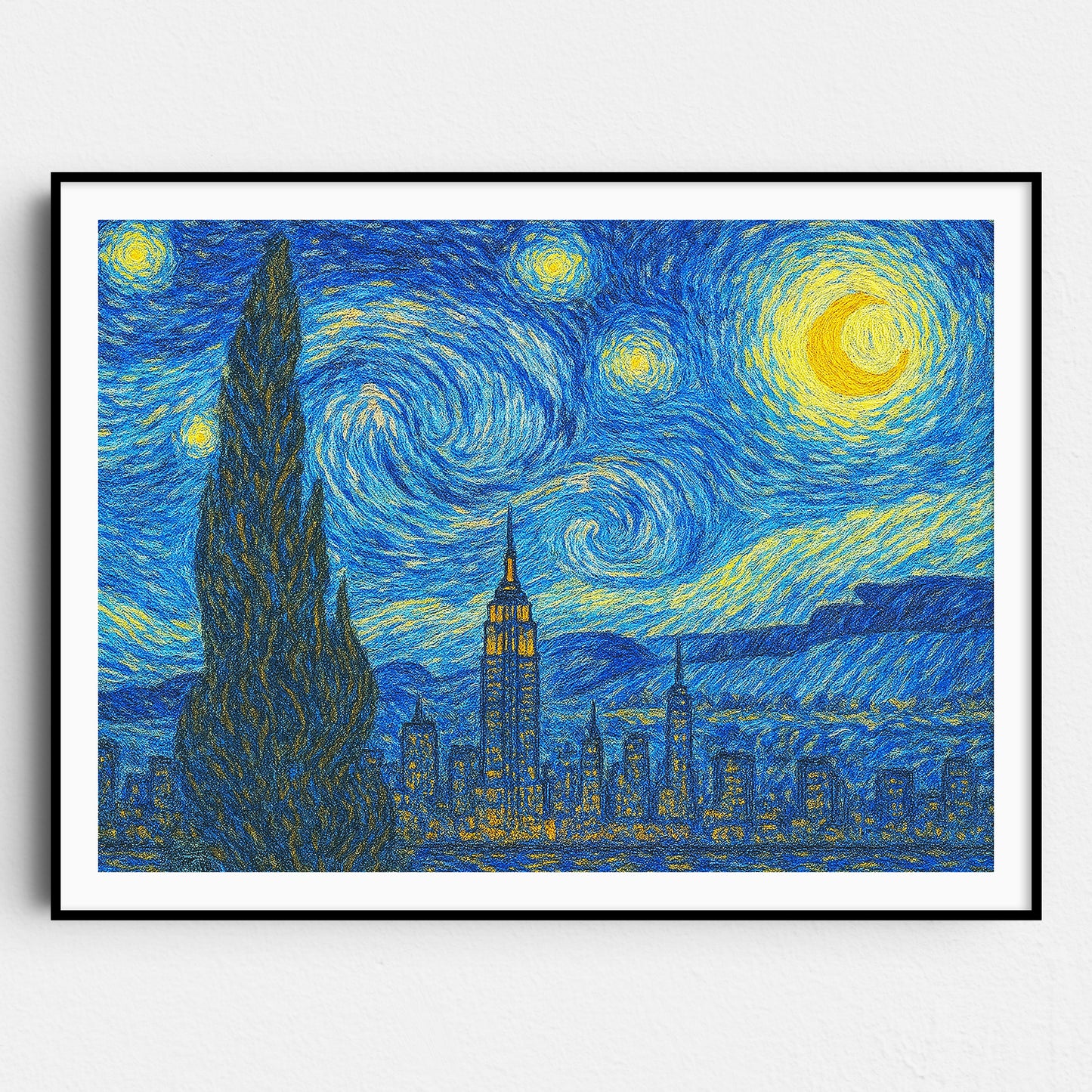 New York Skyline Van Gogh Starry Night