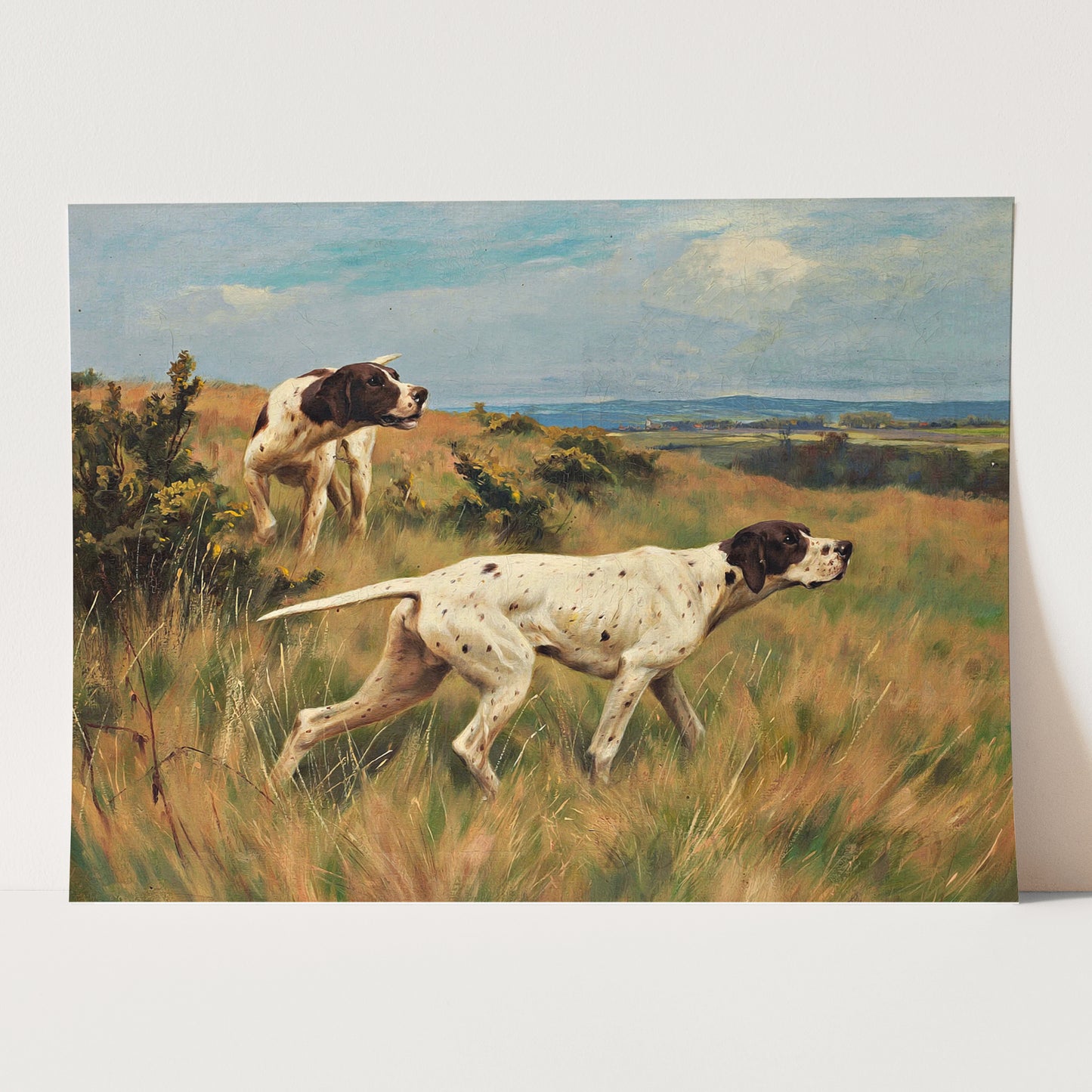 Two English Pointers - Mid-1800s Hunting Dog Painting