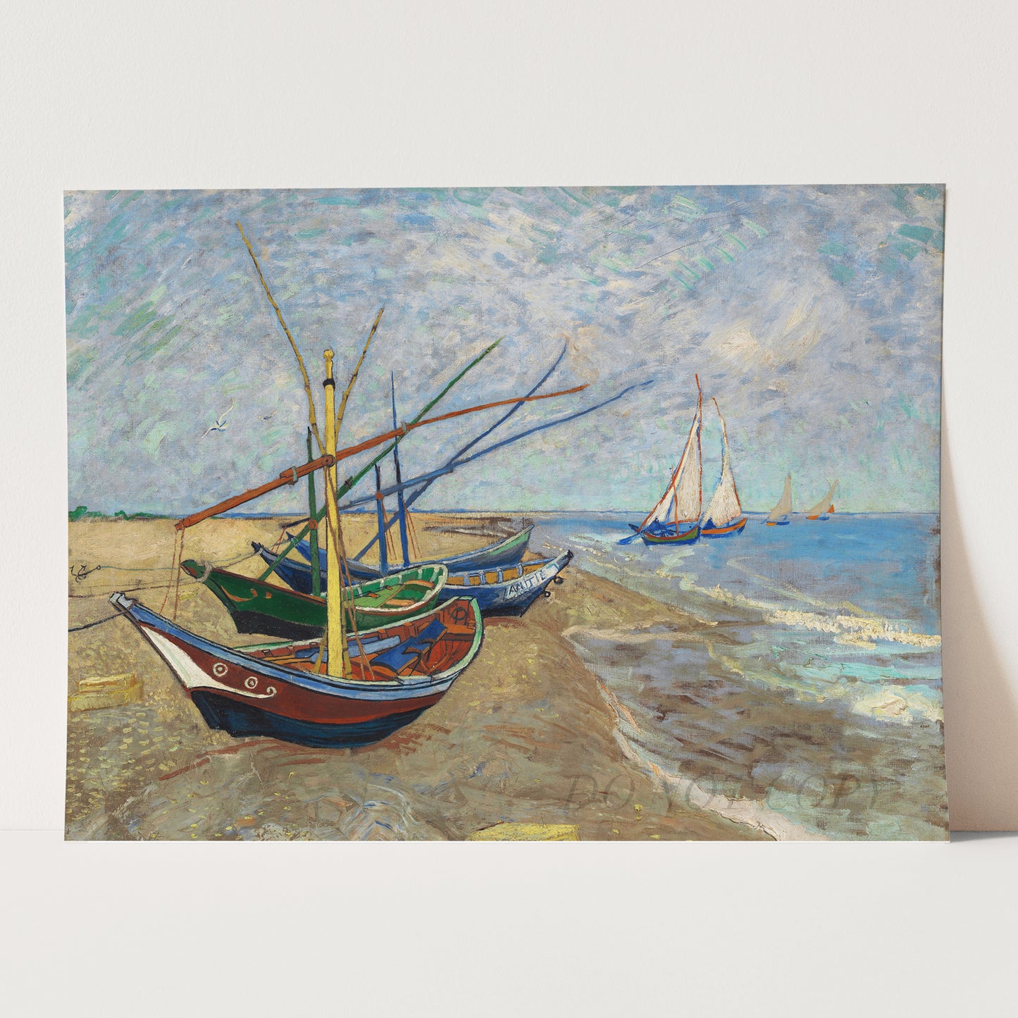 Fishing Boats on the Beach at Saintes-Maries (1888) by Van Gogh