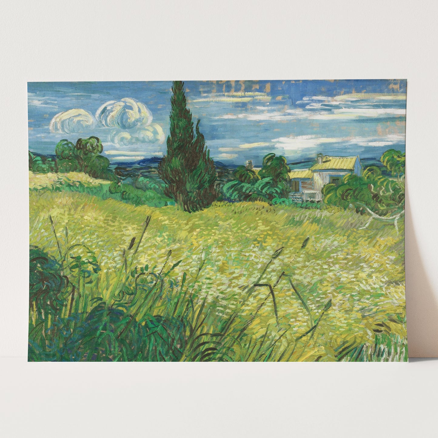 Green Wheat Field with Cyprus (1889) by Van Gogh