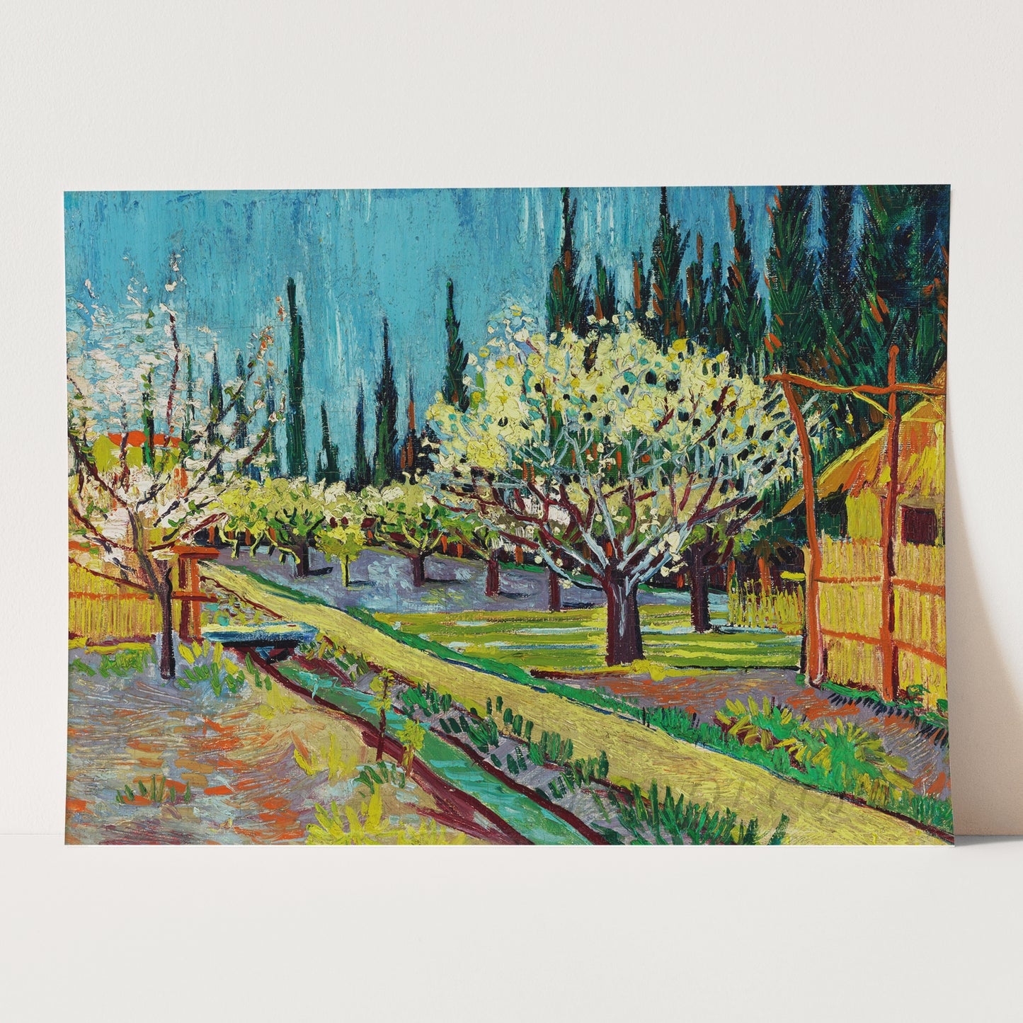 Orchard Bordered by Cypresses (1888) by Van Gogh