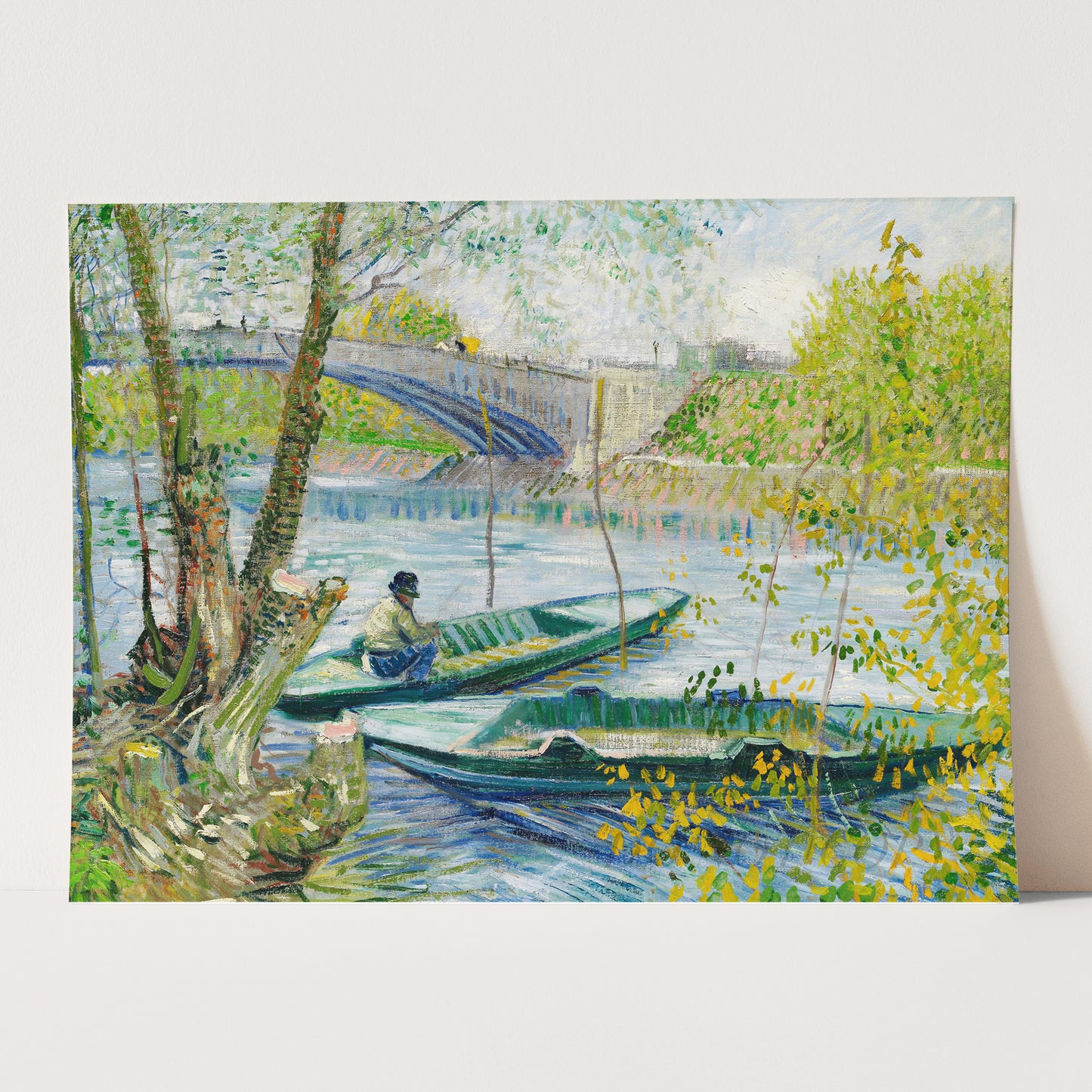 Fishing in Spring, the Pont de Clichy (Asnières) (1887) by Van Gogh.