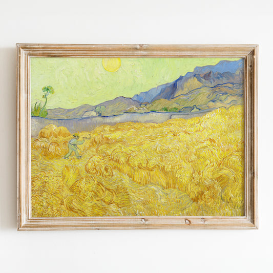 Wheatfield with a Reaper (1889) by Van Gogh