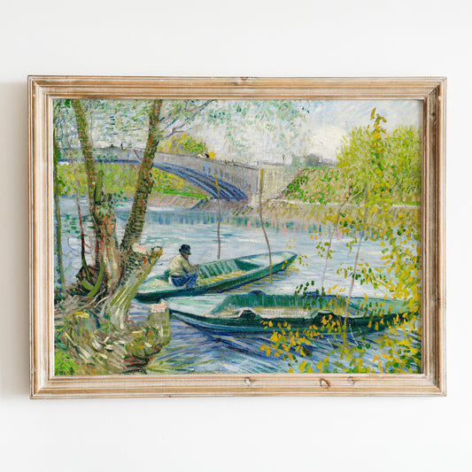 Fishing in Spring, the Pont de Clichy (Asnières) (1887) by Van Gogh.