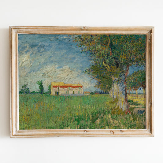 Farmhouse in a Wheatfield (1888) by Van Gogh