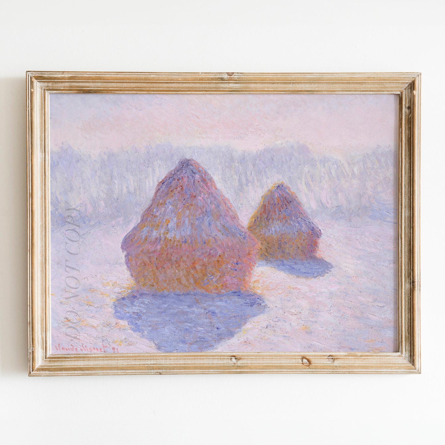 Haystacks (Effect of Snow and Sun) (1891) by Claude Monet