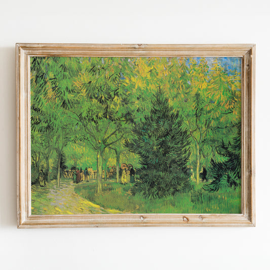Path in the Park of Arles with Walkers (1888) by Van Gogh