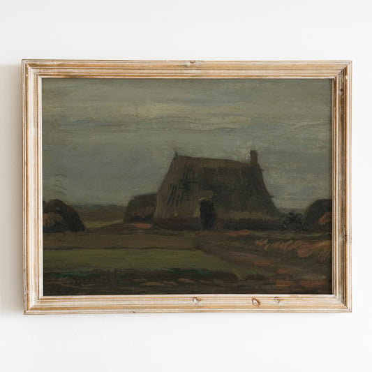 Farm with Stacks of Peat (1883) by Van Gogh
