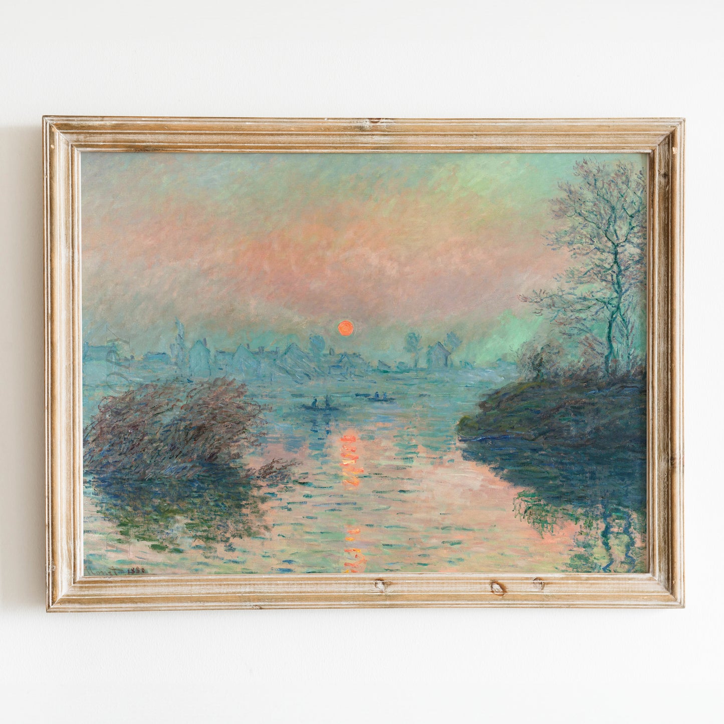 Sun Setting on the Seine at Lavacourt (1880) by Claude Monet
