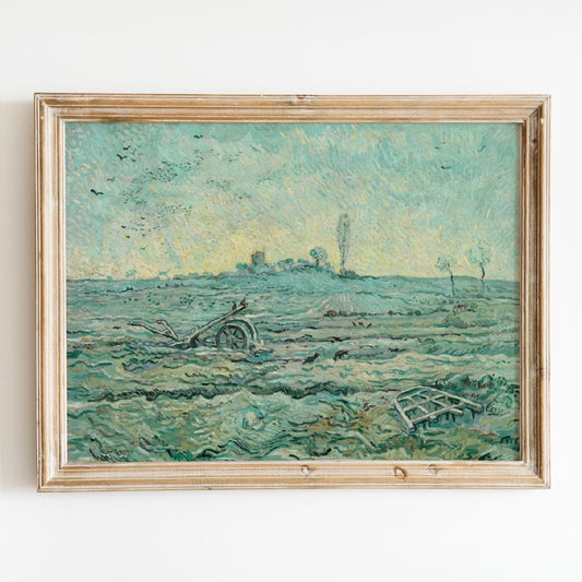 Snow-Covered Field with a Harrow (1890) by Van Gogh